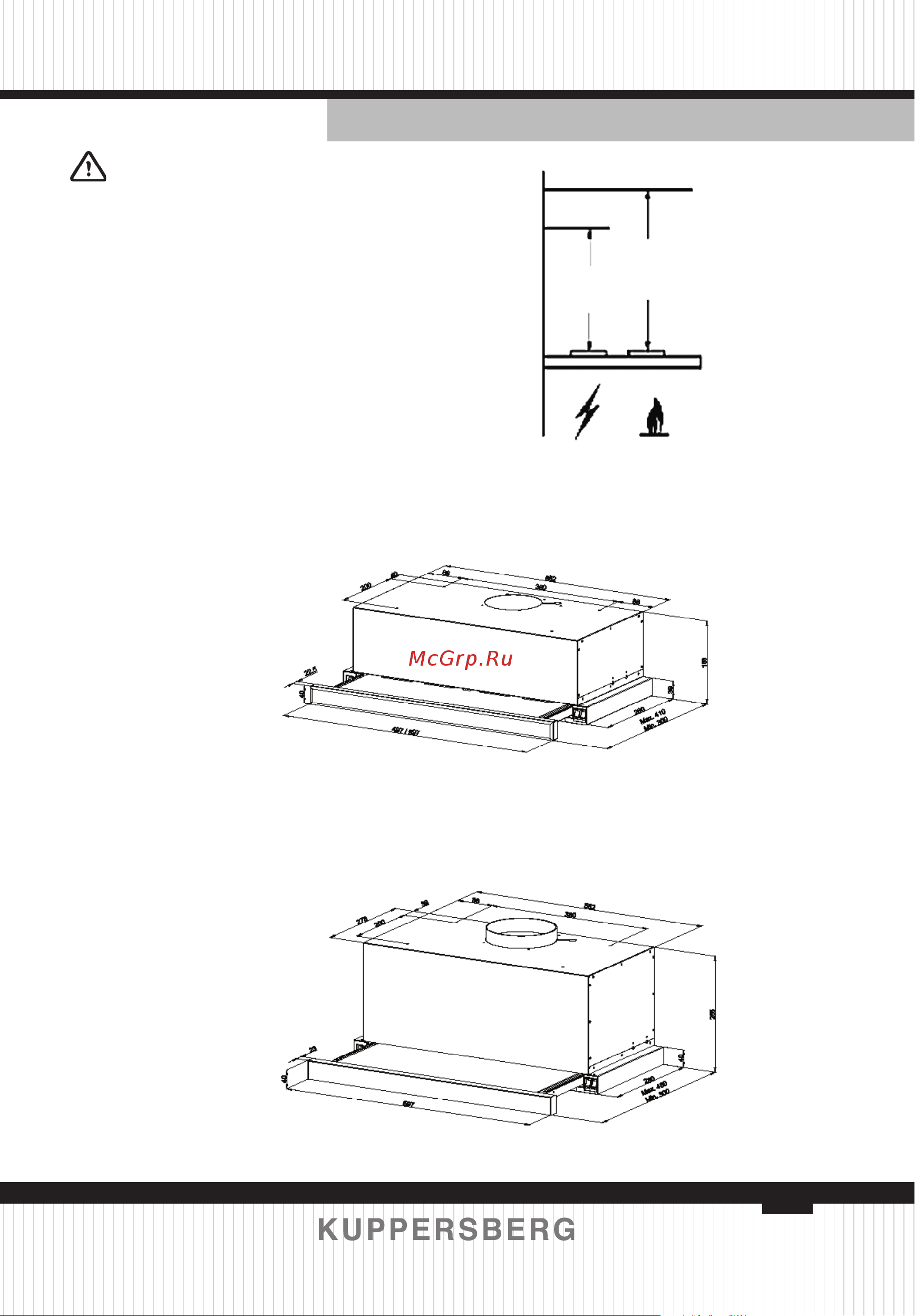 Kuppersberg SLIMLUX 60 W [17/0] Section 2 mounting and dimensions