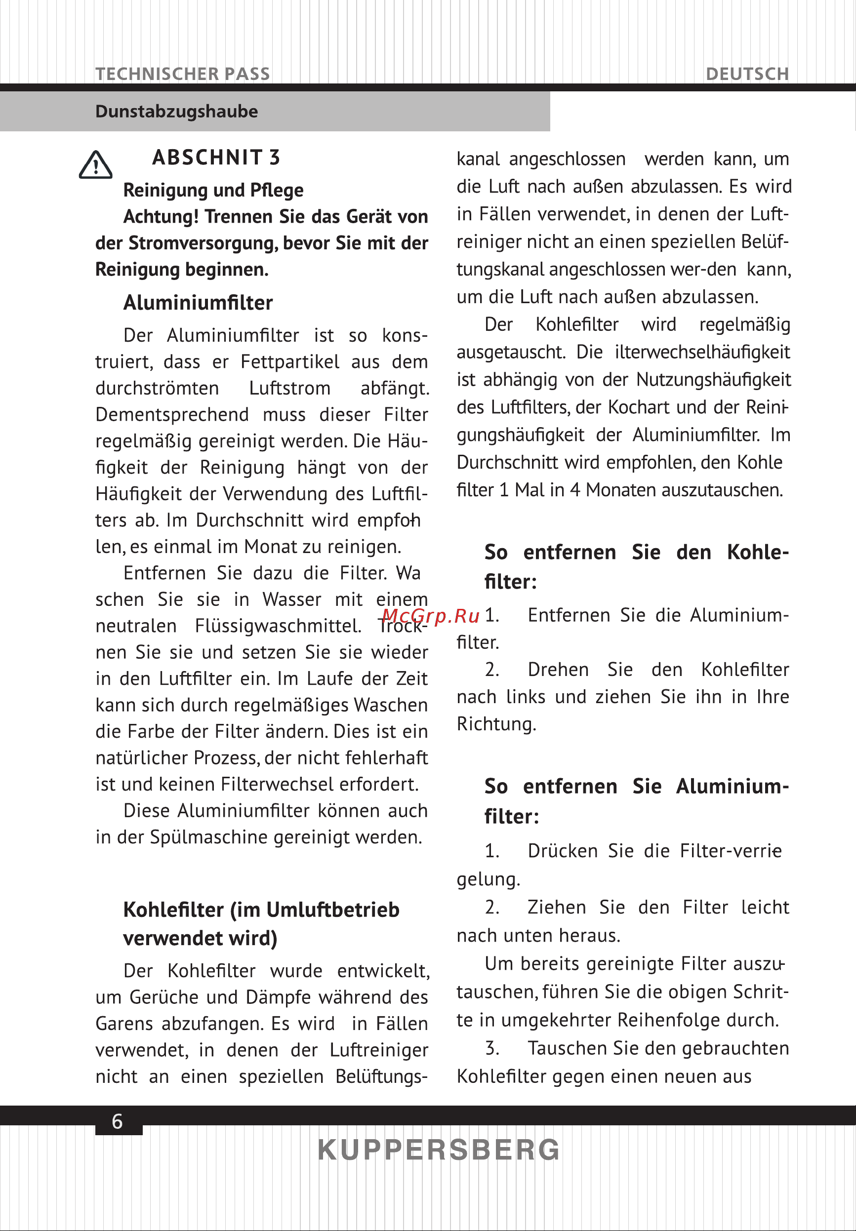 Kuppersberg Вытяжка F 605 B 6356 [6/40] Page 6