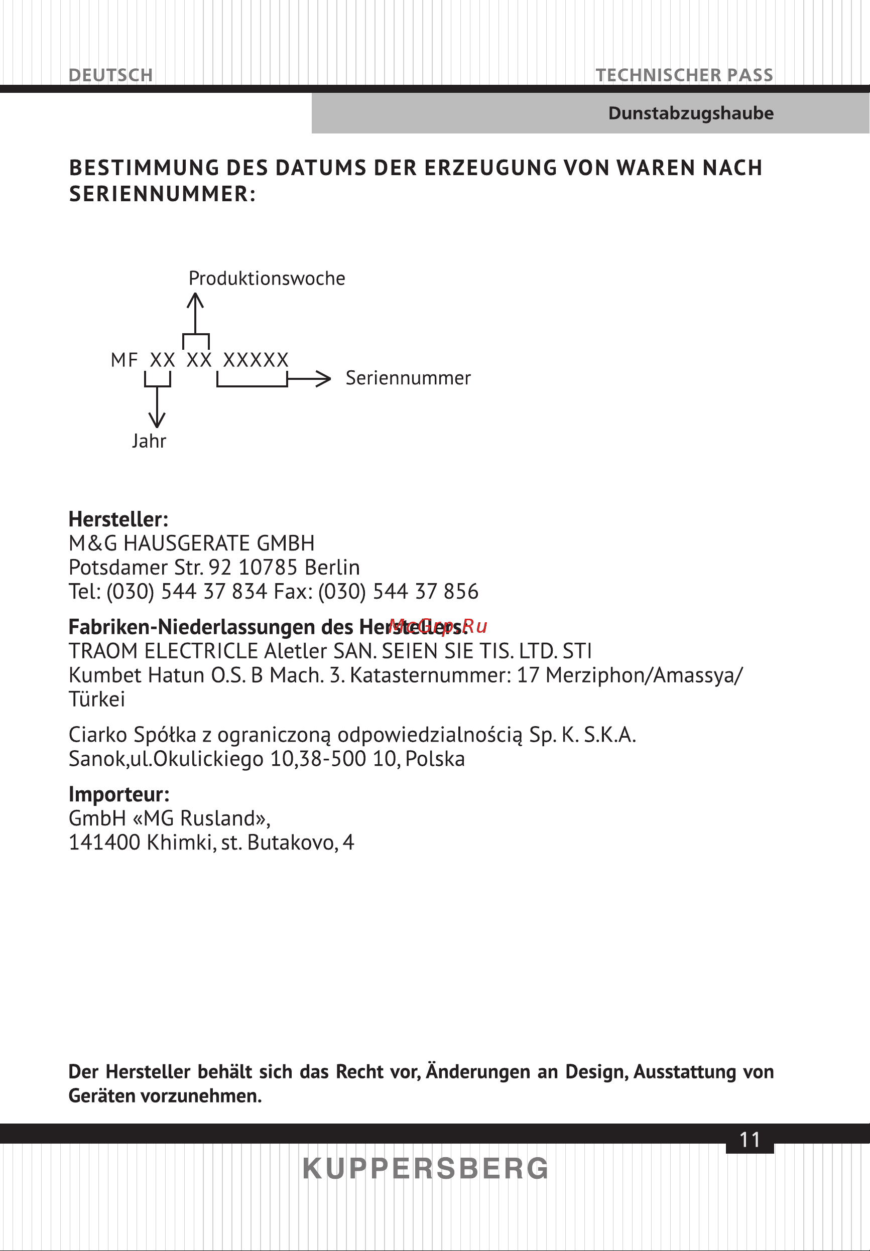 Kuppersberg F 605 W [11/40] Page 11
