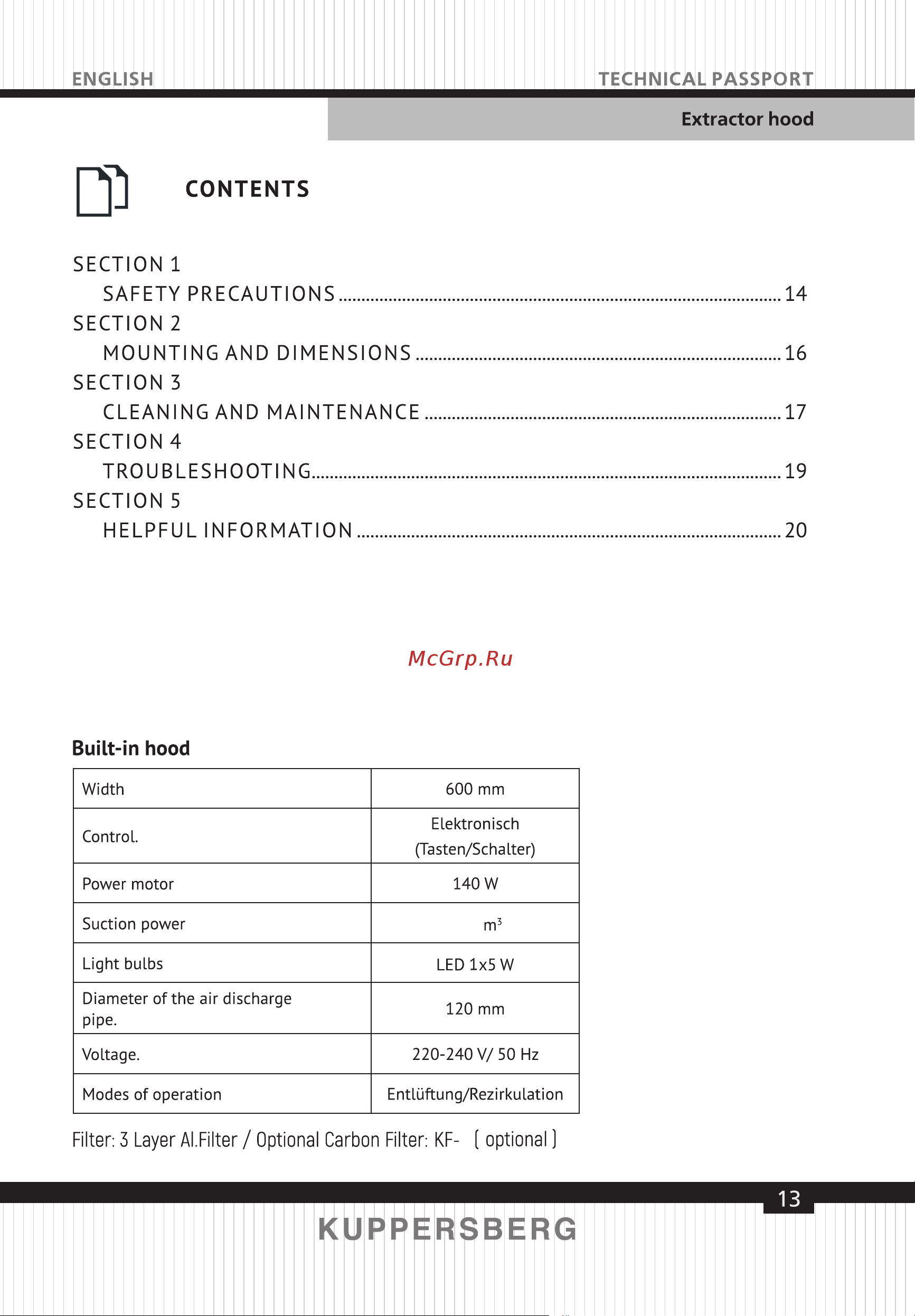 Kuppersberg F 605 W [13/40] Page 13