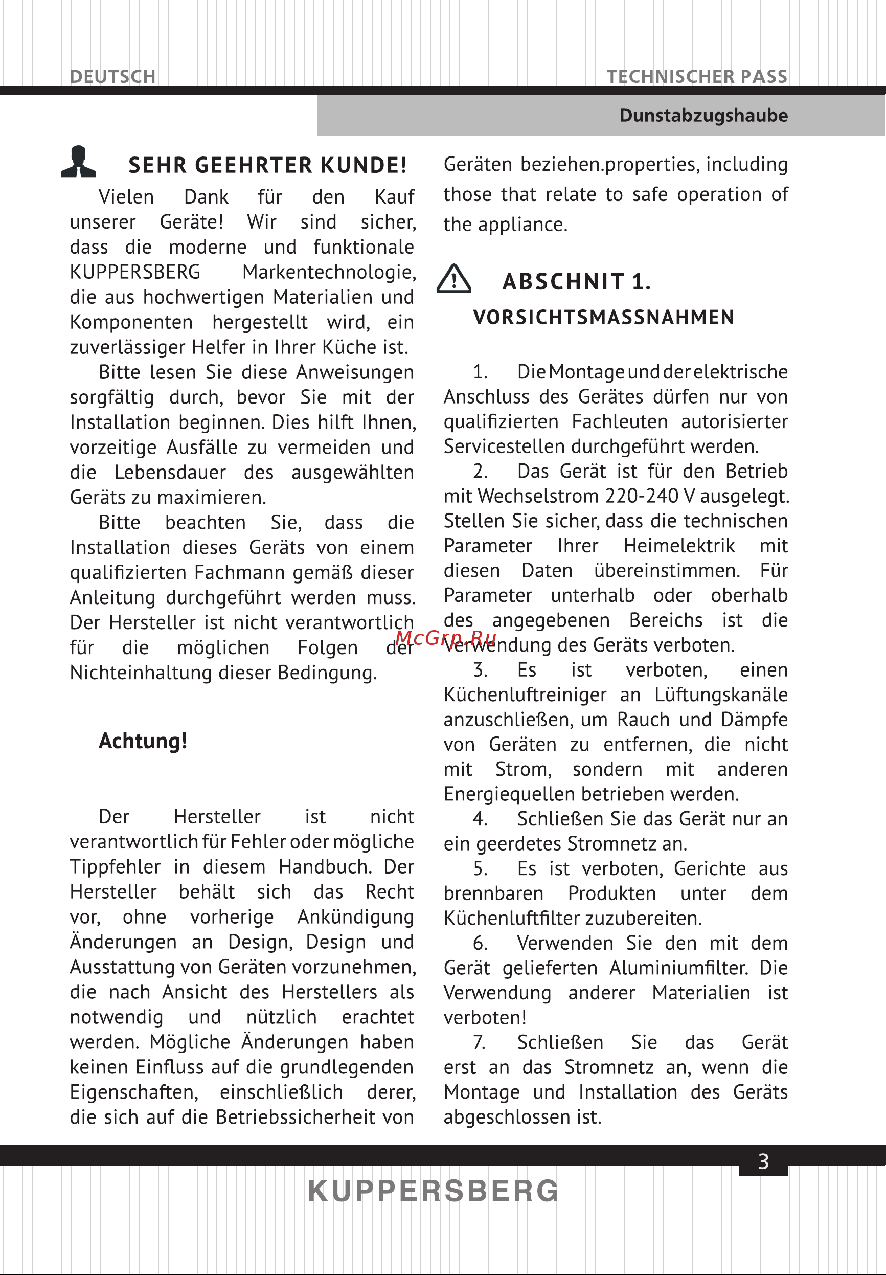 Kuppersberg F 605 W [3/40] Page 3