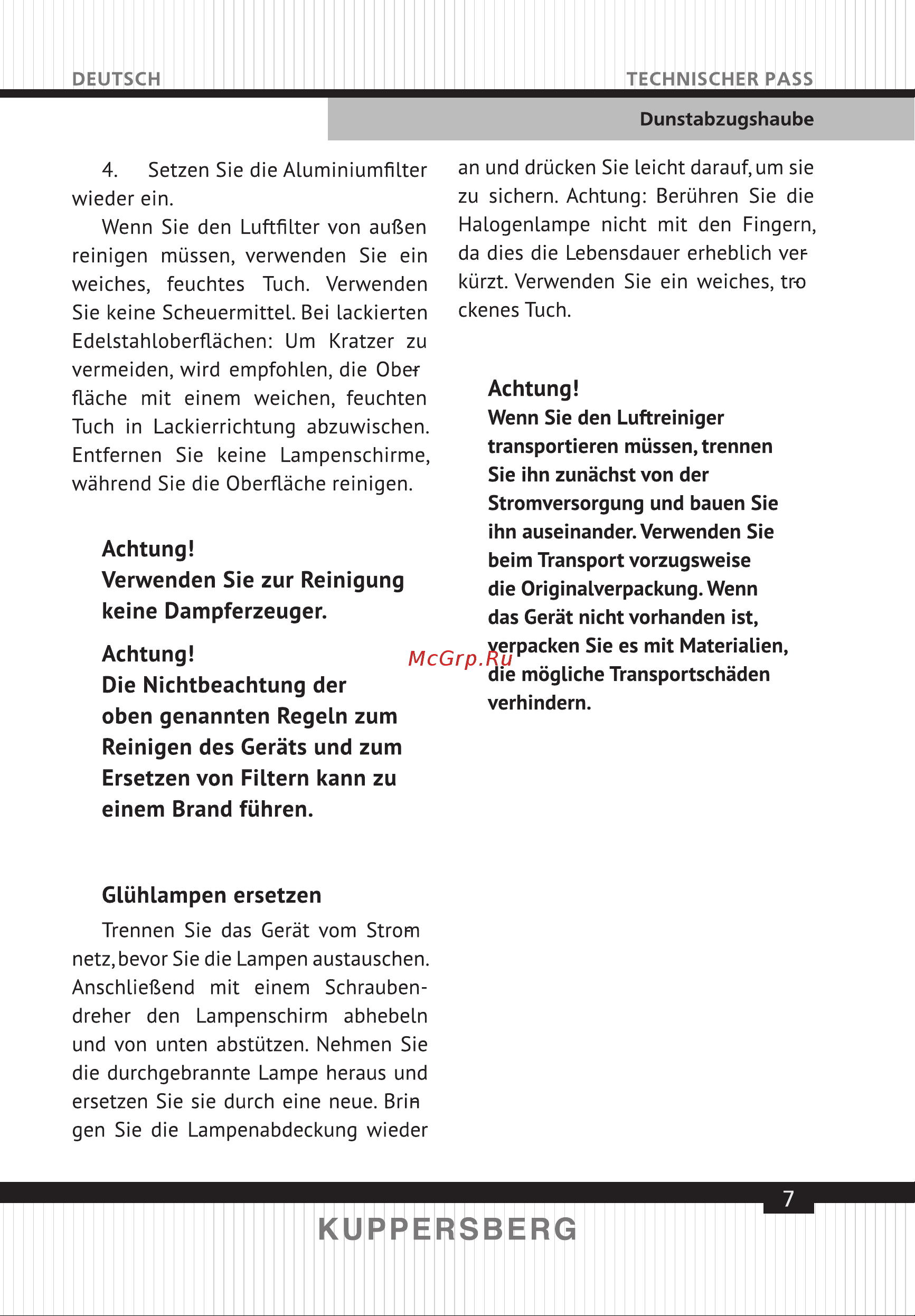 Kuppersberg F 605 W [7/40] Page 7
