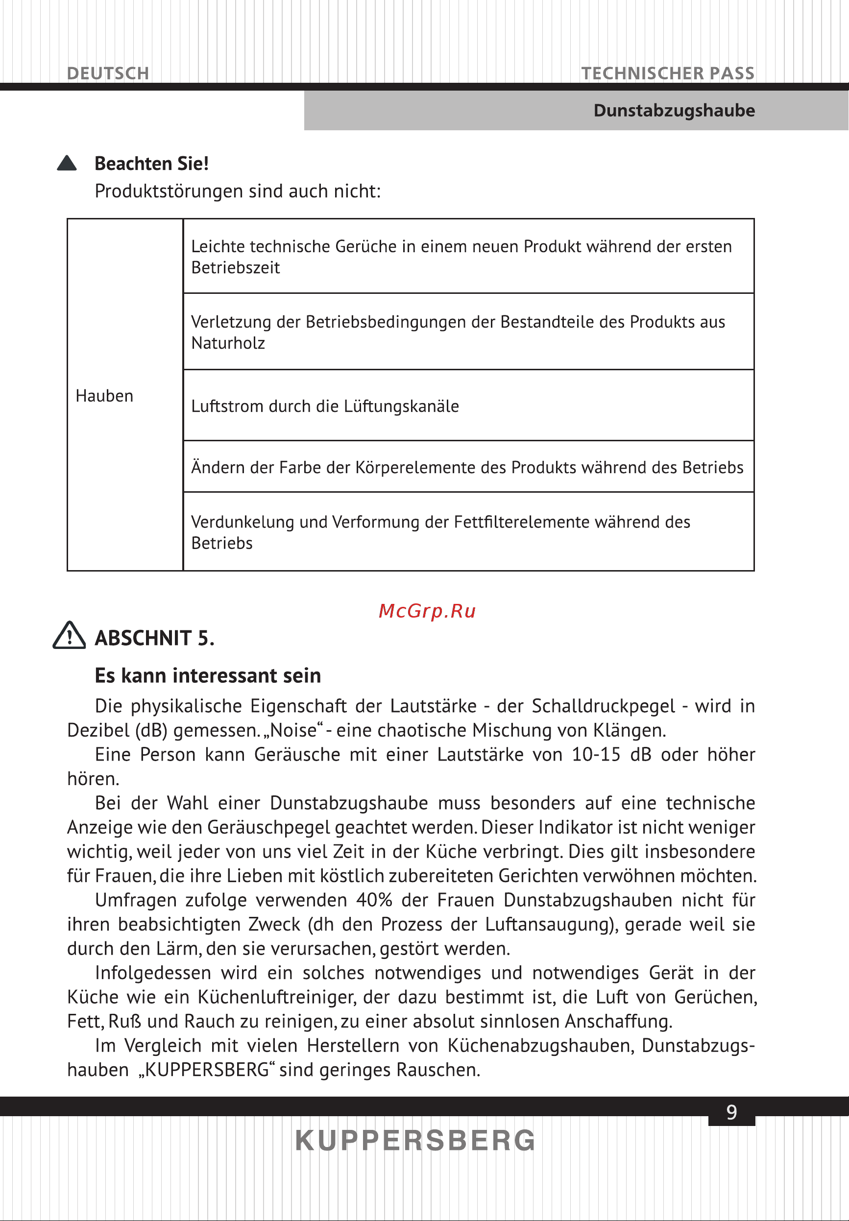 Kuppersberg F 605 W [9/40] Page 9