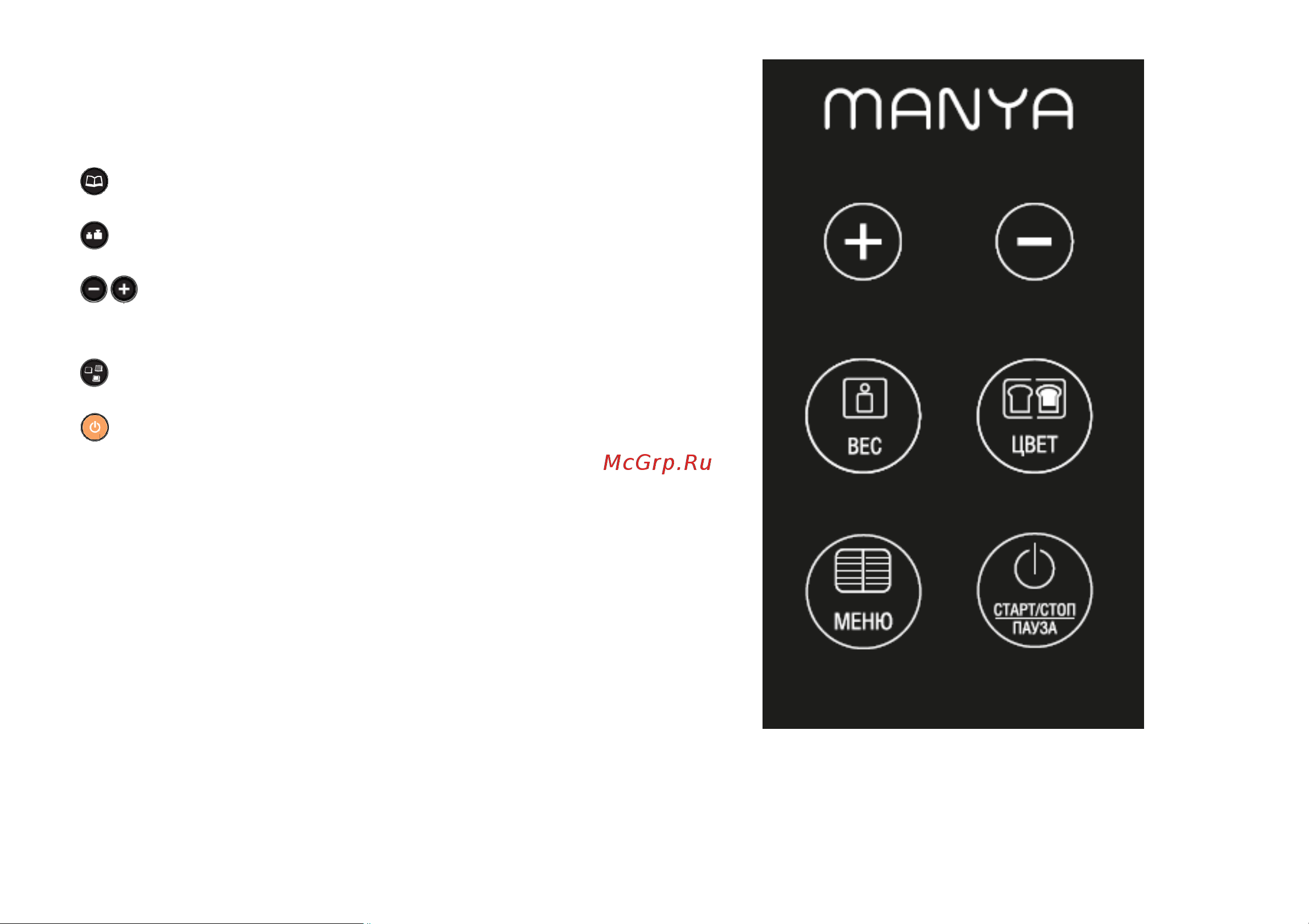 MANYA BM-M101 [14/53] Панель управления