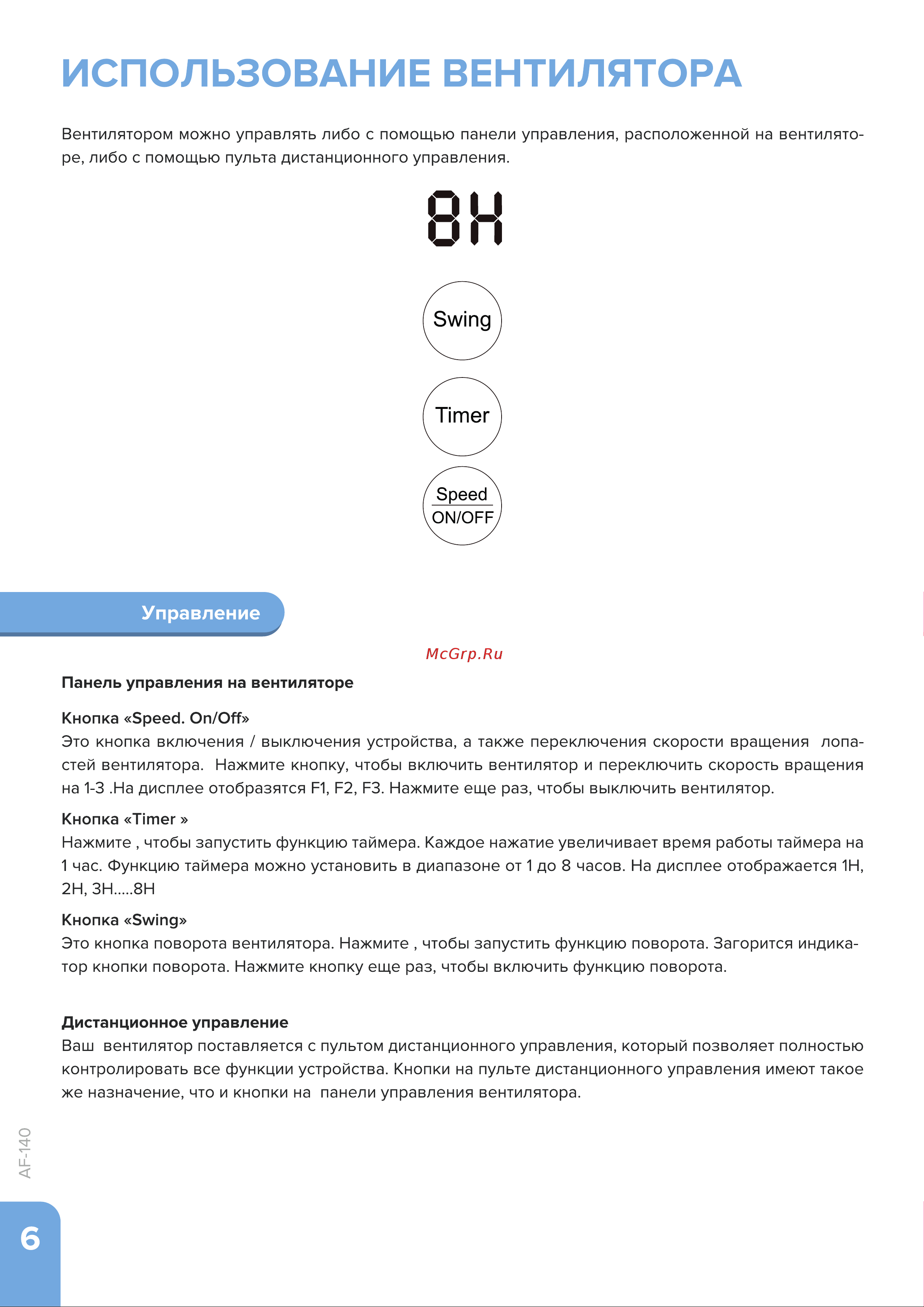Libhof AF-140 Инструкция по эксплуатации онлайн [6/12] 811005