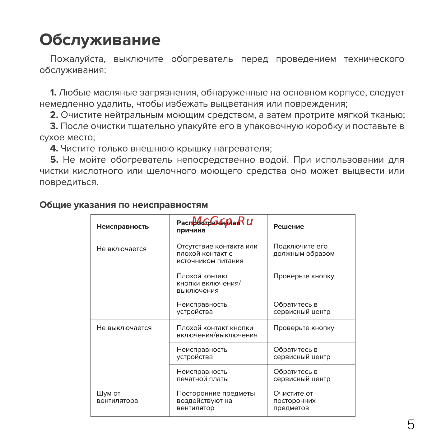 Libhof RH-160 Инструкция по эксплуатации онлайн [6/8] 811021