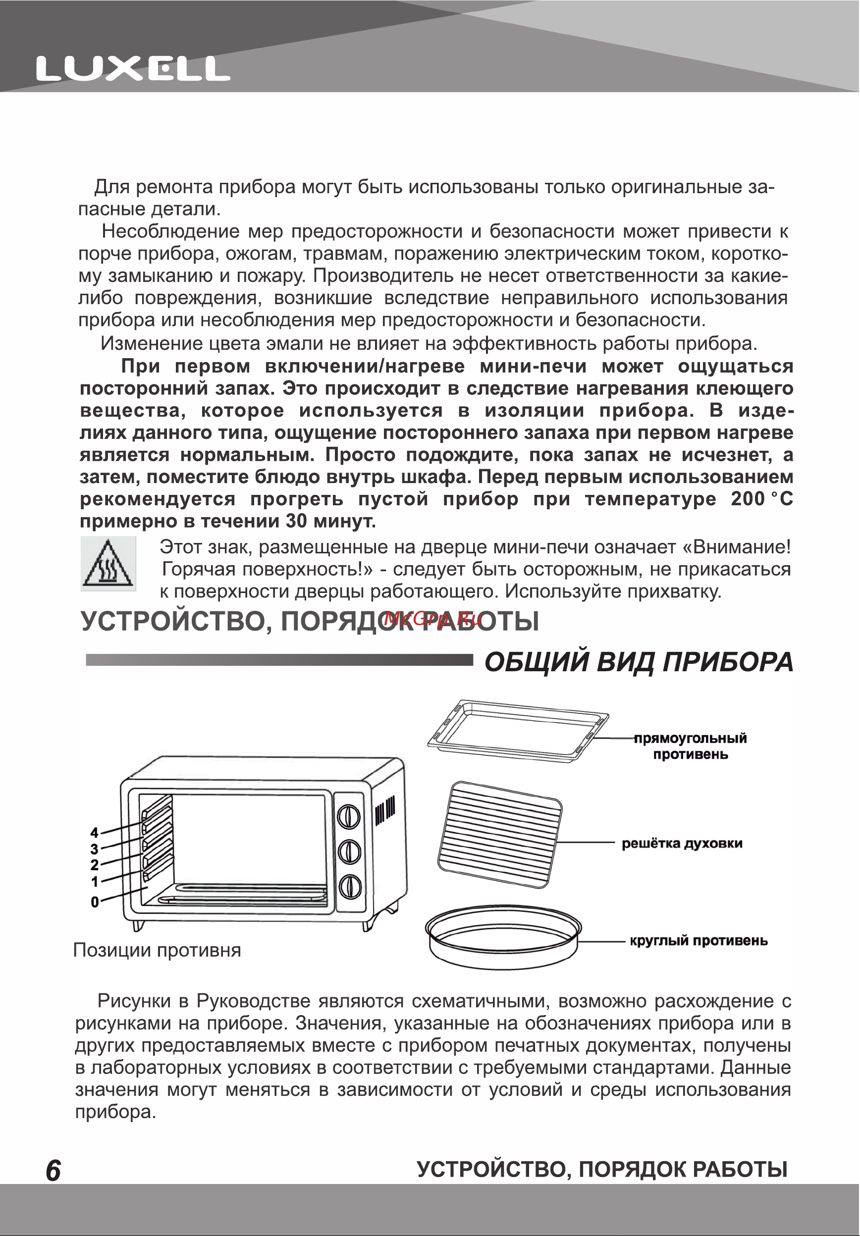Luxell MO-36CW Инструкция по эксплуатации онлайн [6/16] 811098