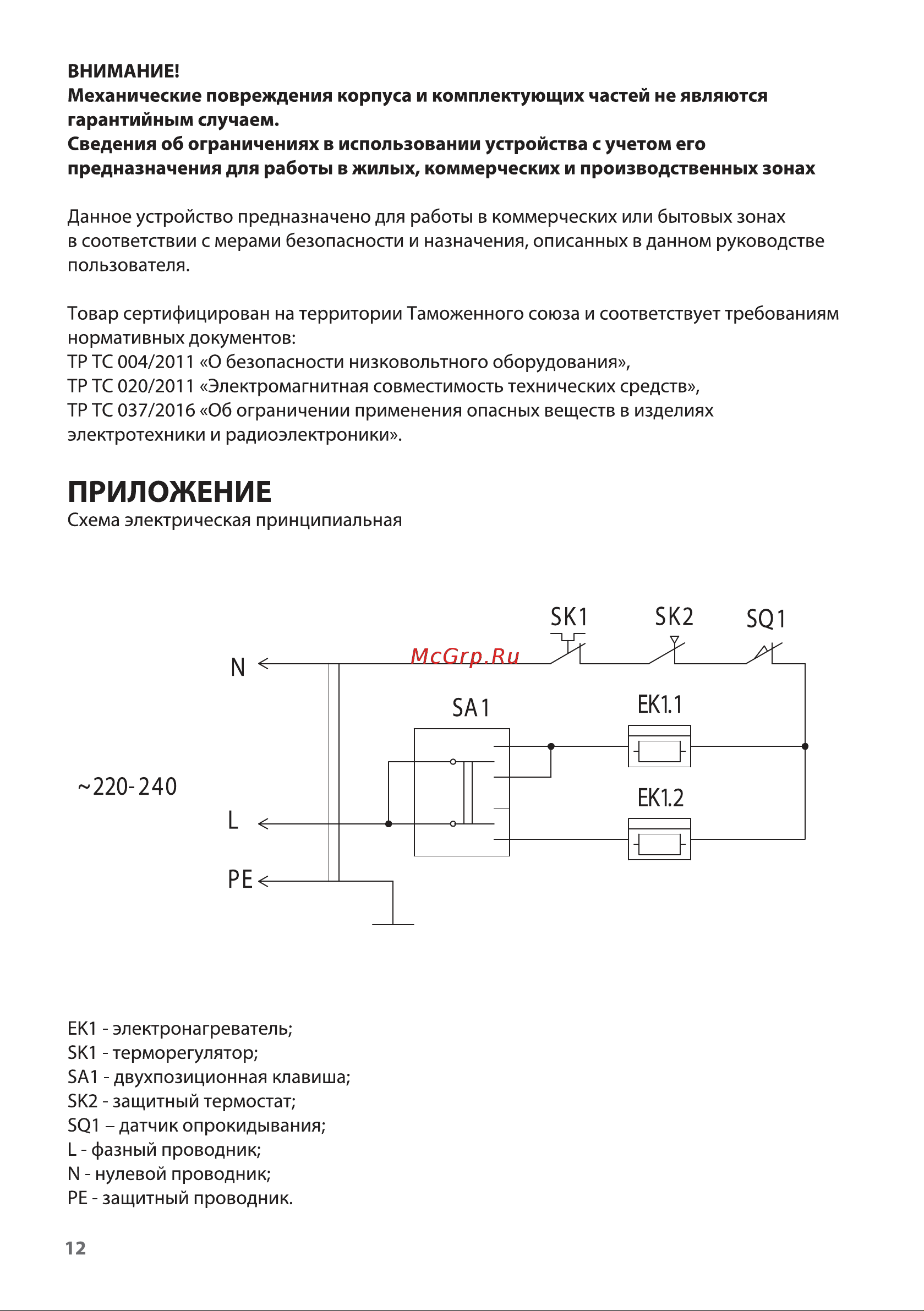 SUNWIND SCH6120 Инструкция по эксплуатации онлайн [12/16] 811117