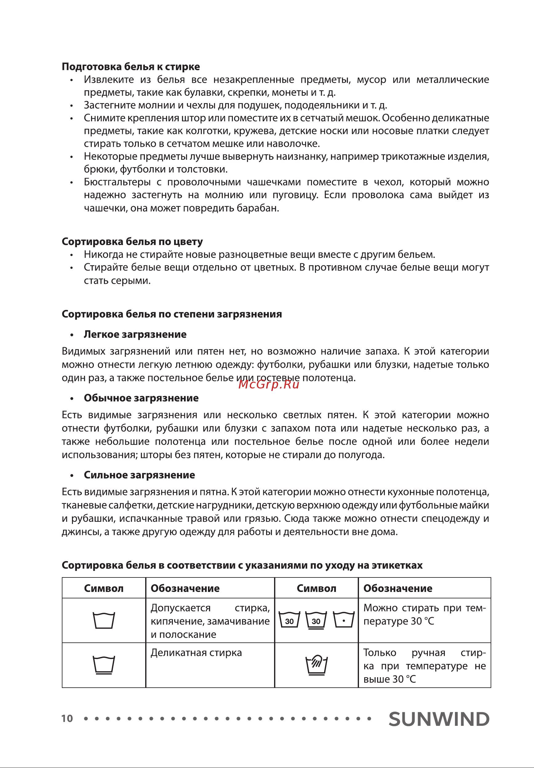 SUNWIND SWFD9403 Инструкция по эксплуатации онлайн [10/28] 811146