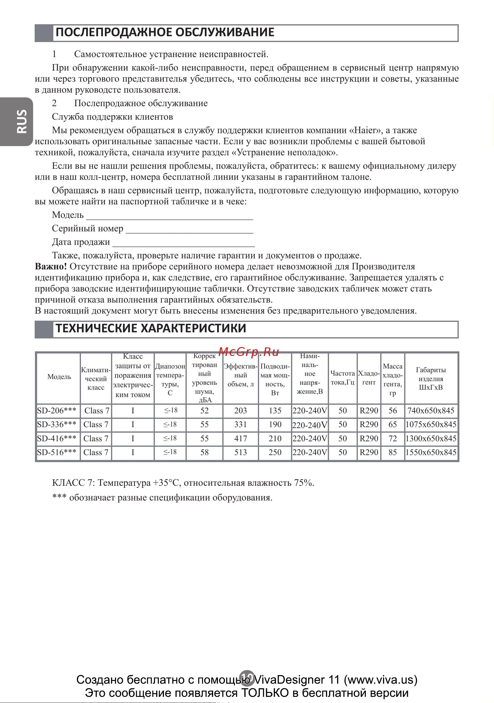 Haier SD-336AELUA Инструкция по эксплуатации онлайн [10/44] 811354