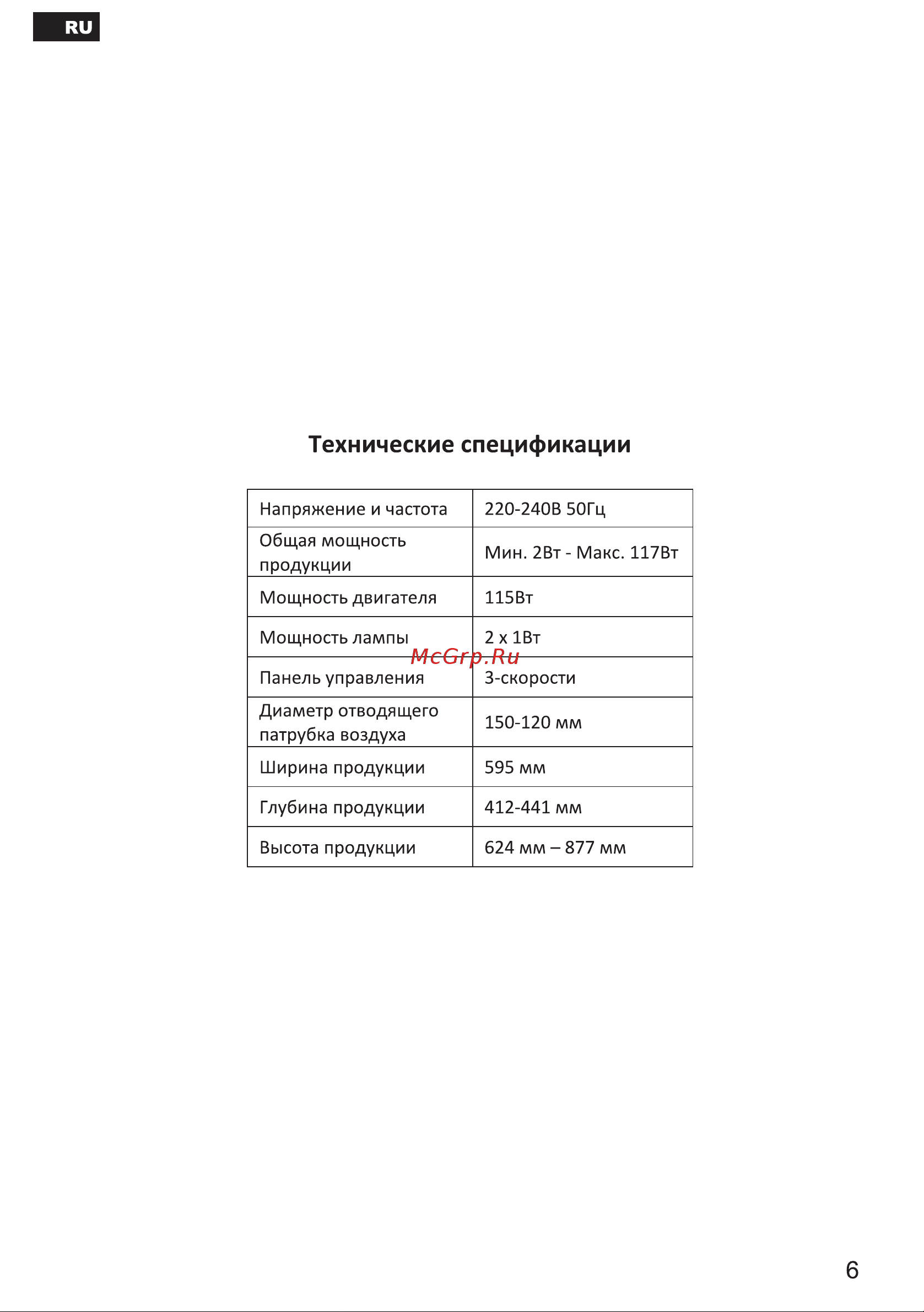 Esperanza RHA60G07 B Инструкция по эксплуатации онлайн [6/28] 811832