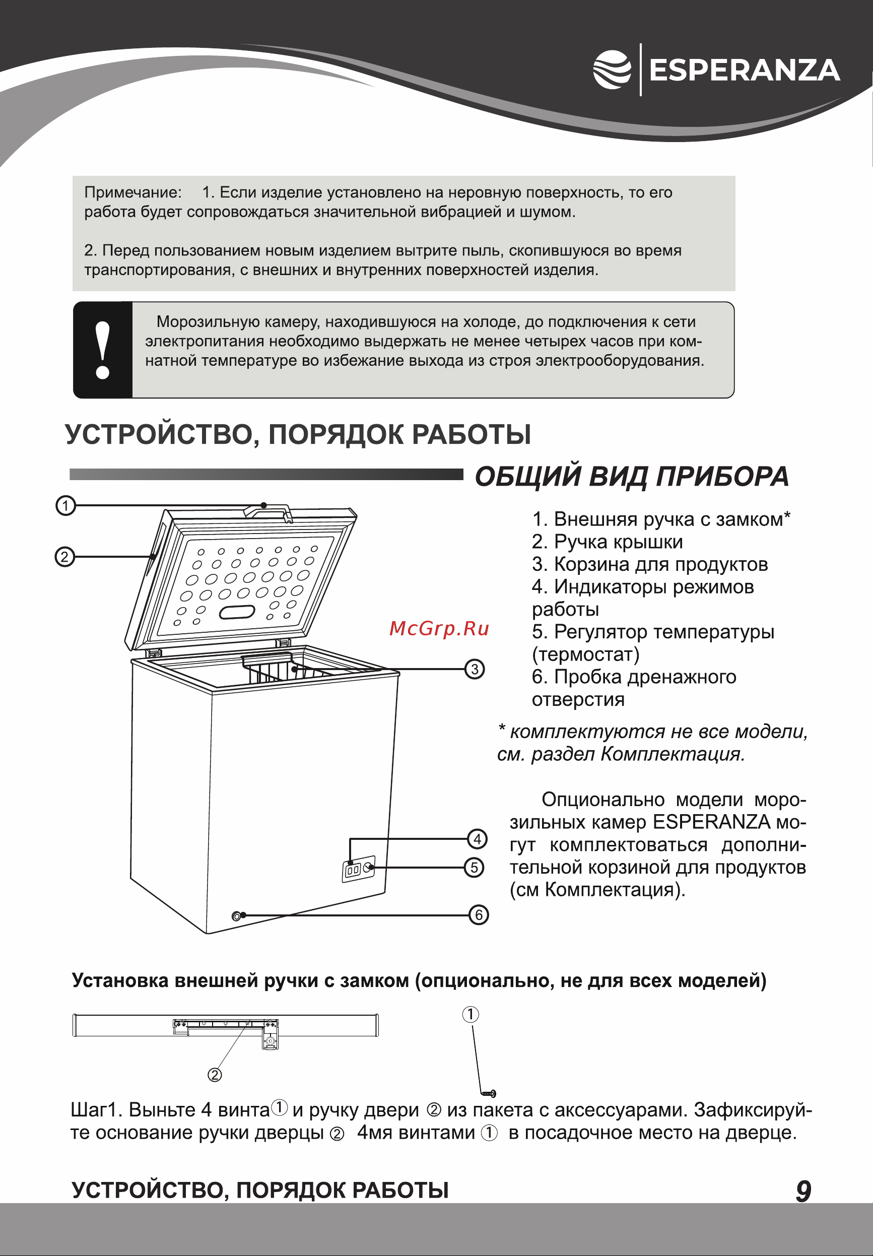Esperanza CF 405 FLW Инструкция по эксплуатации онлайн [9/20] 811847