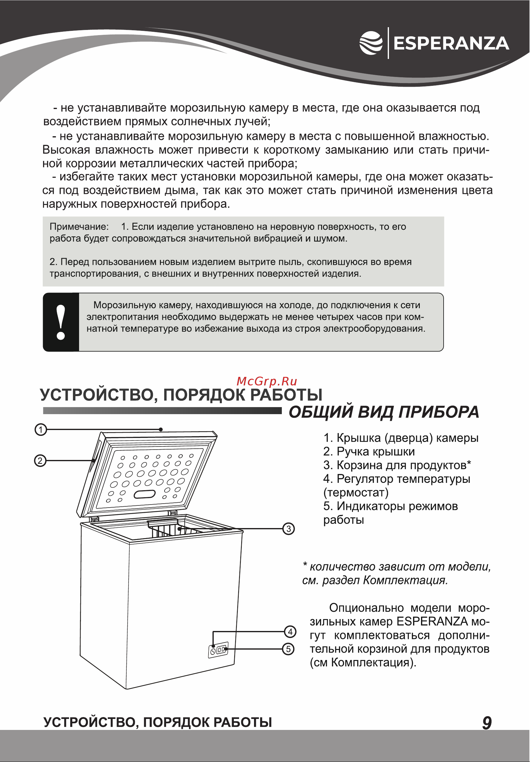 Esperanza CFS 110 FW Инструкция по эксплуатации онлайн [9/20] 811848