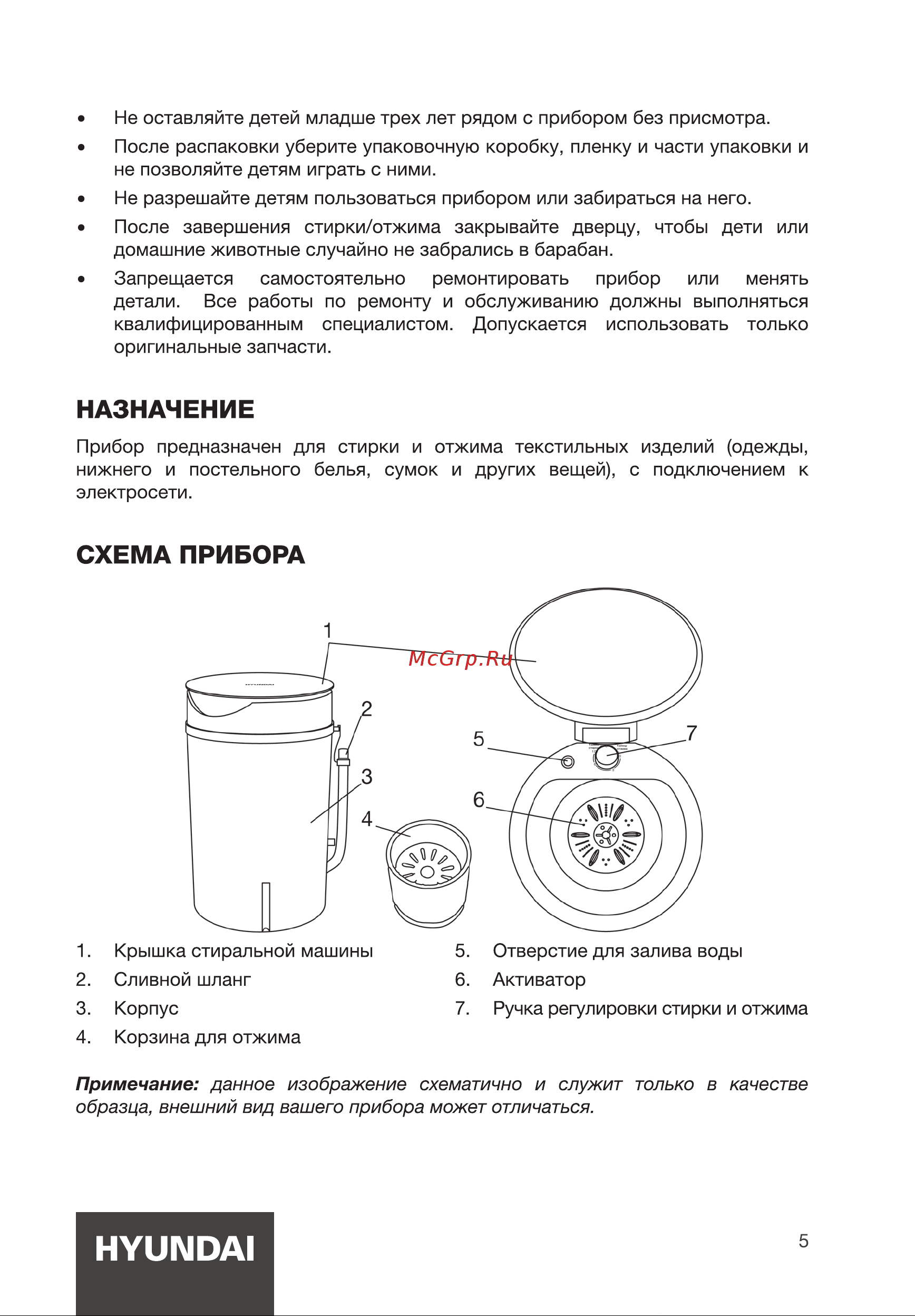 Hyundai WMSA3204 Инструкция по эксплуатации онлайн [5/16] 812014