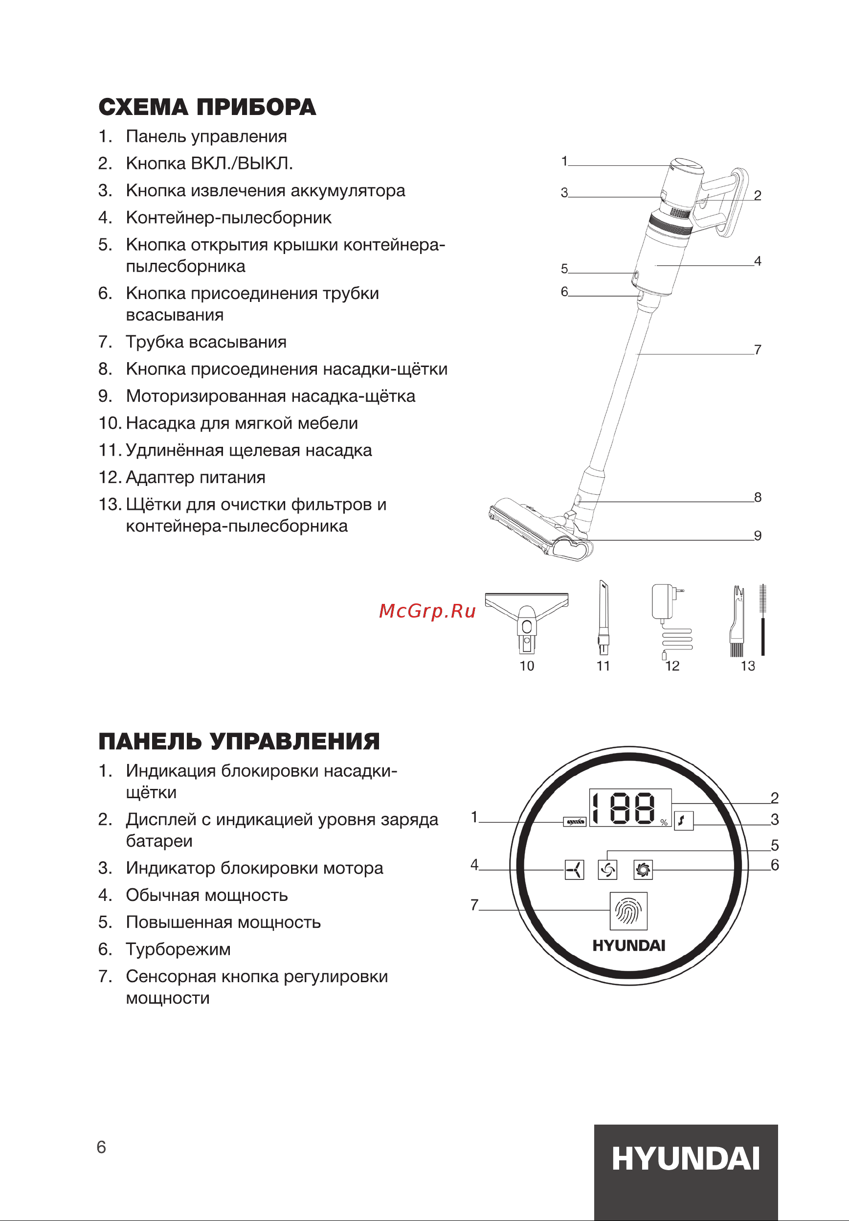 Hyundai HYV-S7970 Инструкция по эксплуатации онлайн [6/20] 812046