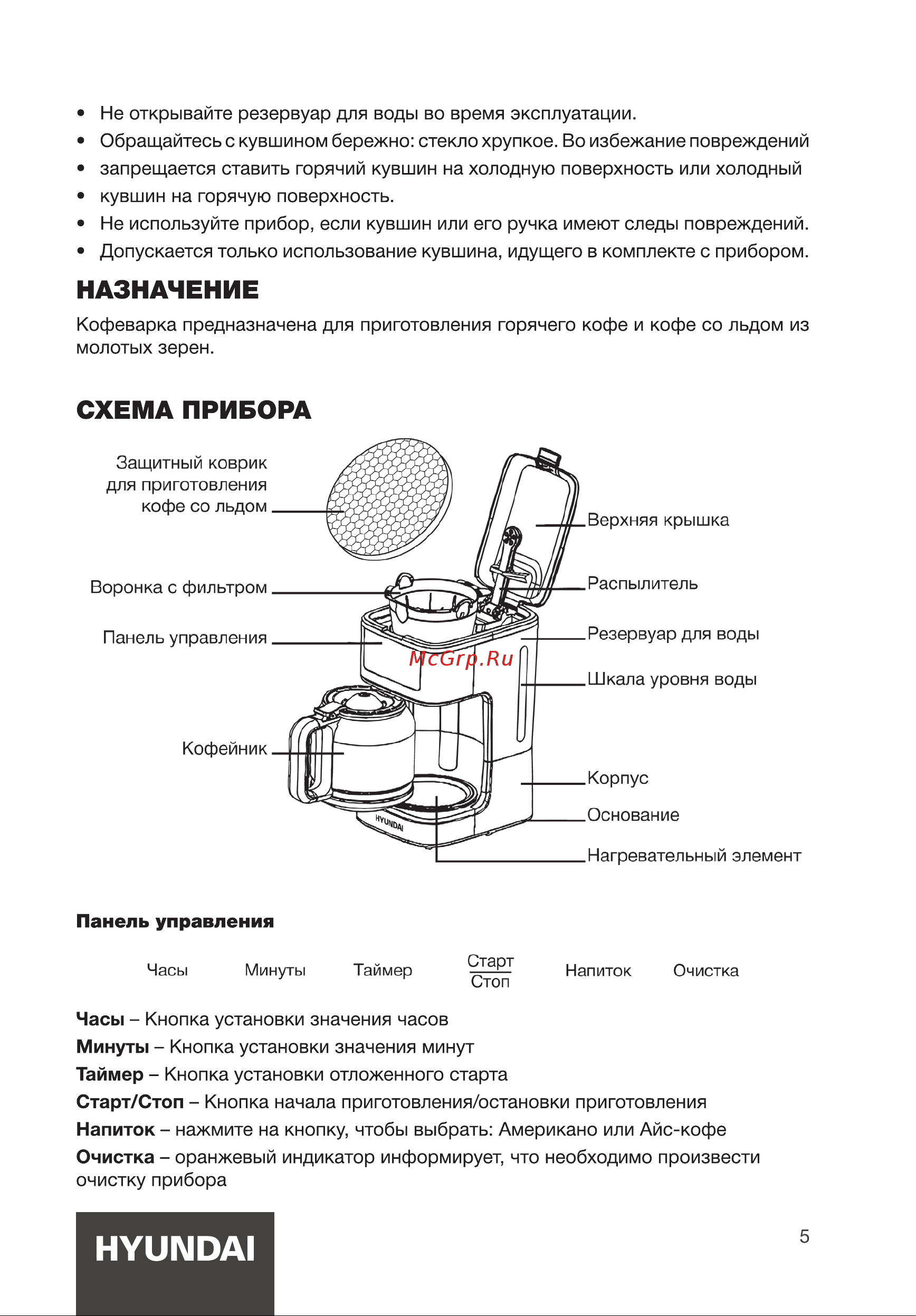 Hyundai HYD-1212 Инструкция по эксплуатации онлайн [5/16] 812060
