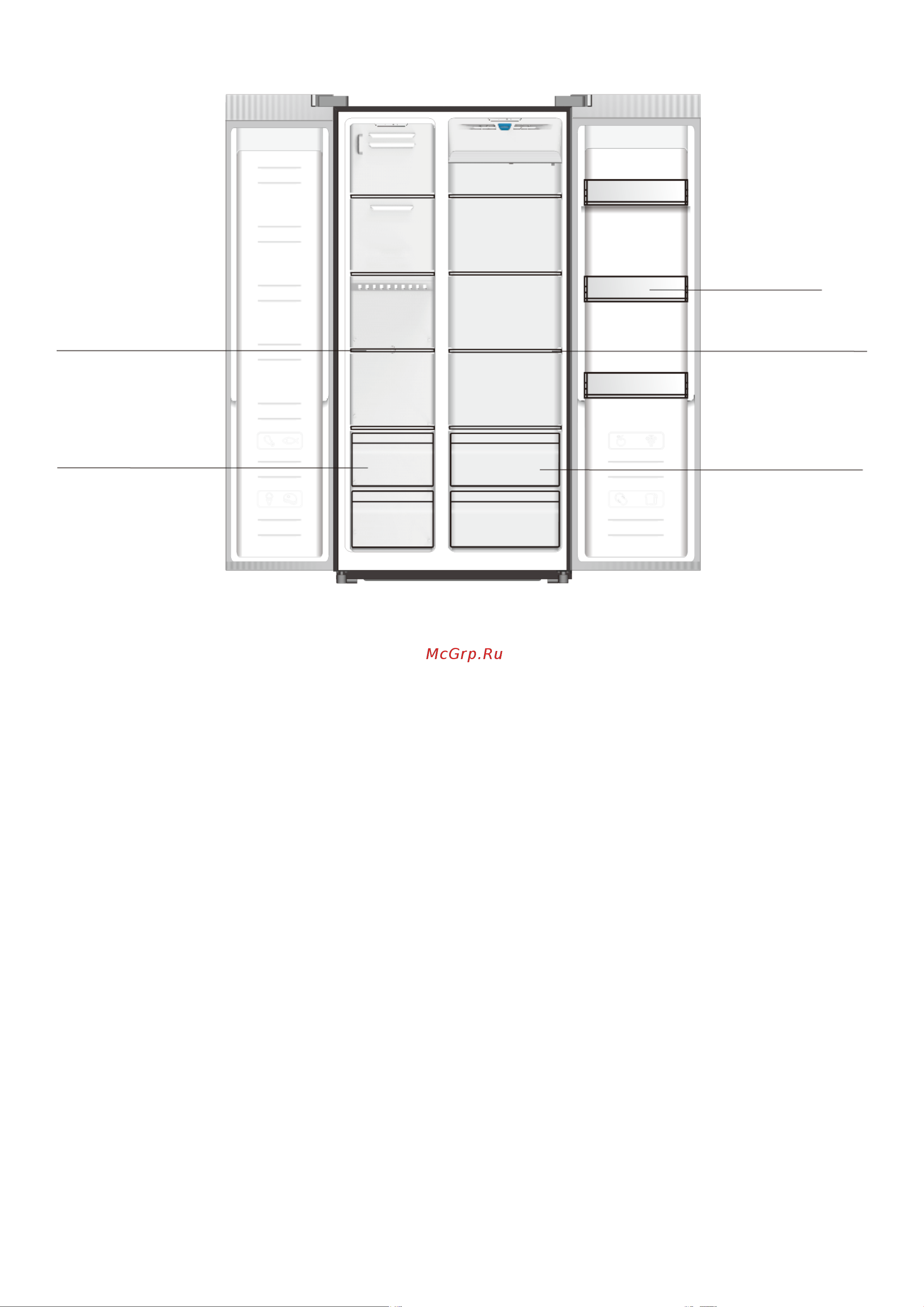 Weissgauff WSBS 600 NoFrost Inverter Inox Glass Инструкция по эксплуатации онлайн [3/11] 812220