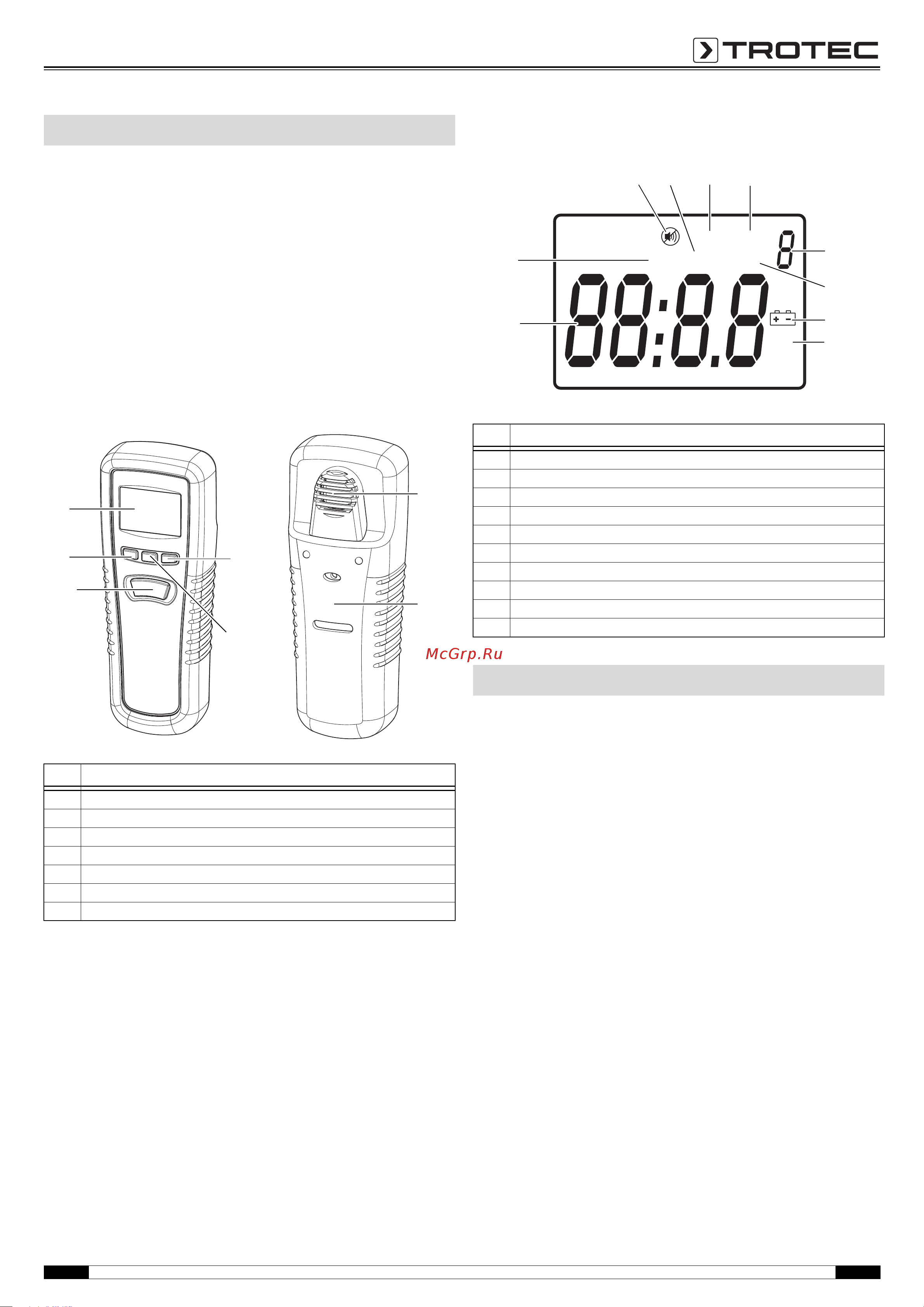 Trotec BG20 Инструкция по эксплуатации онлайн [3/8] 812497