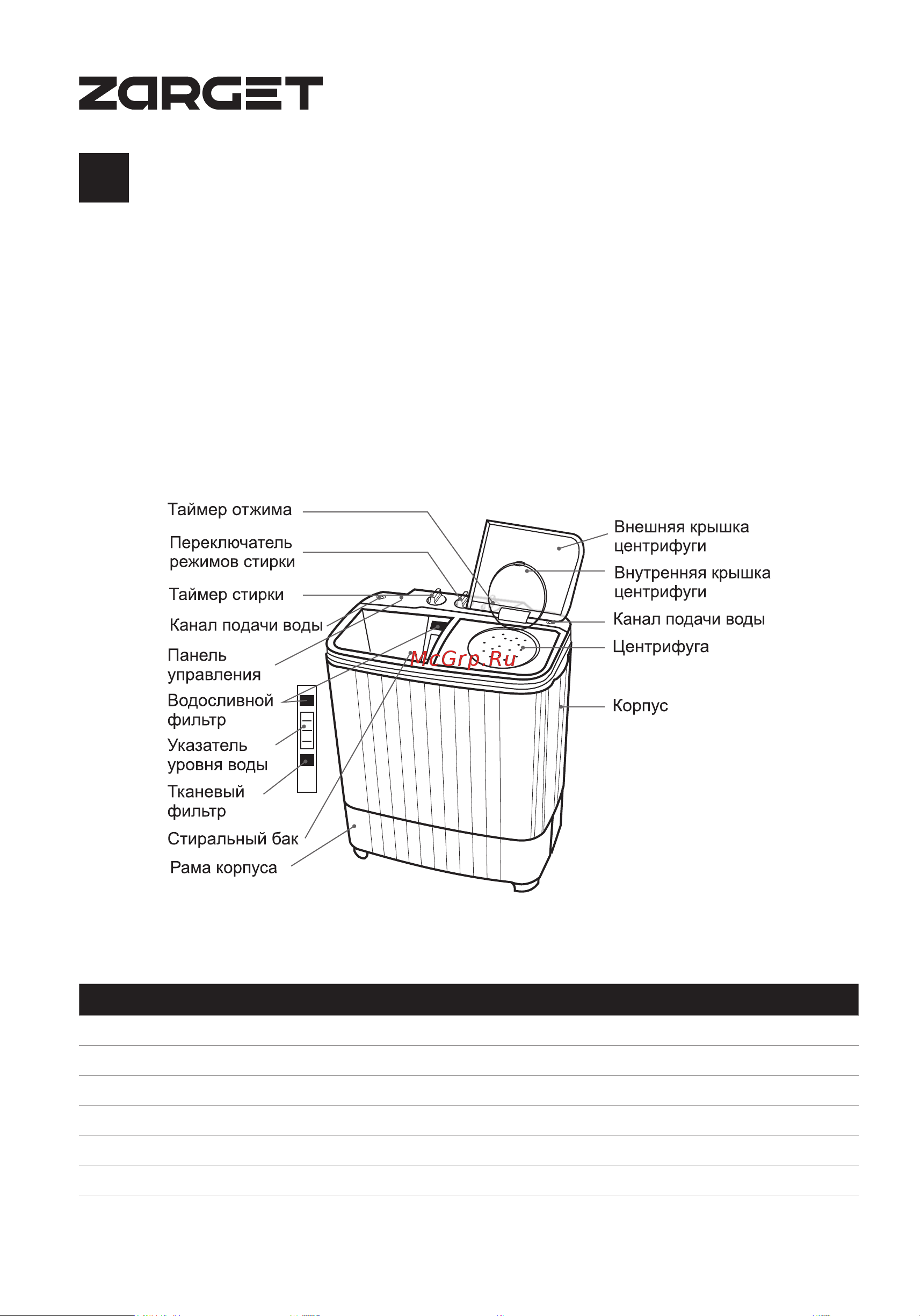 Zarget ZWM 55P Инструкция по эксплуатации онлайн [4/16] 812768