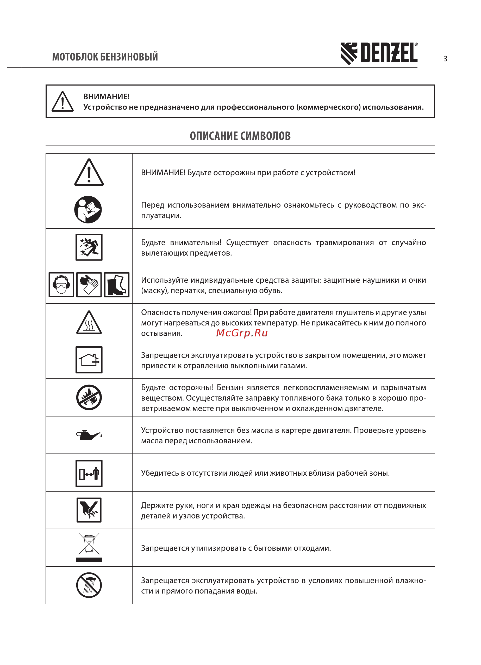 Denzel DPT-270SB (56452) Инструкция по эксплуатации онлайн [3/24] 812821