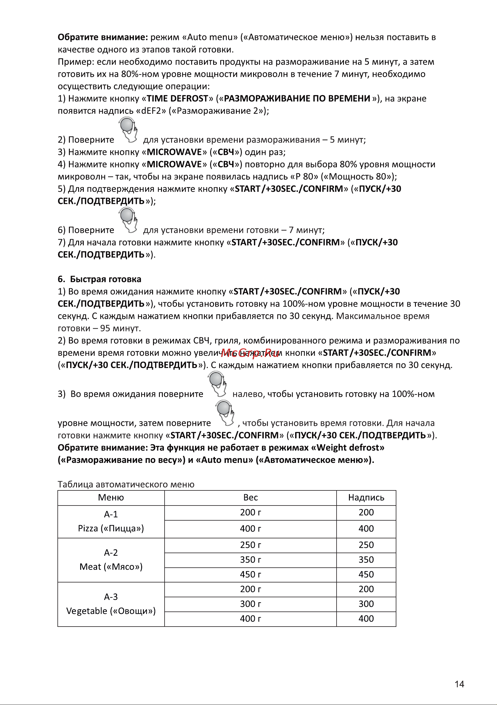 Galatec MWDG-2301MD Инструкция по эксплуатации онлайн [14/18] 813400
