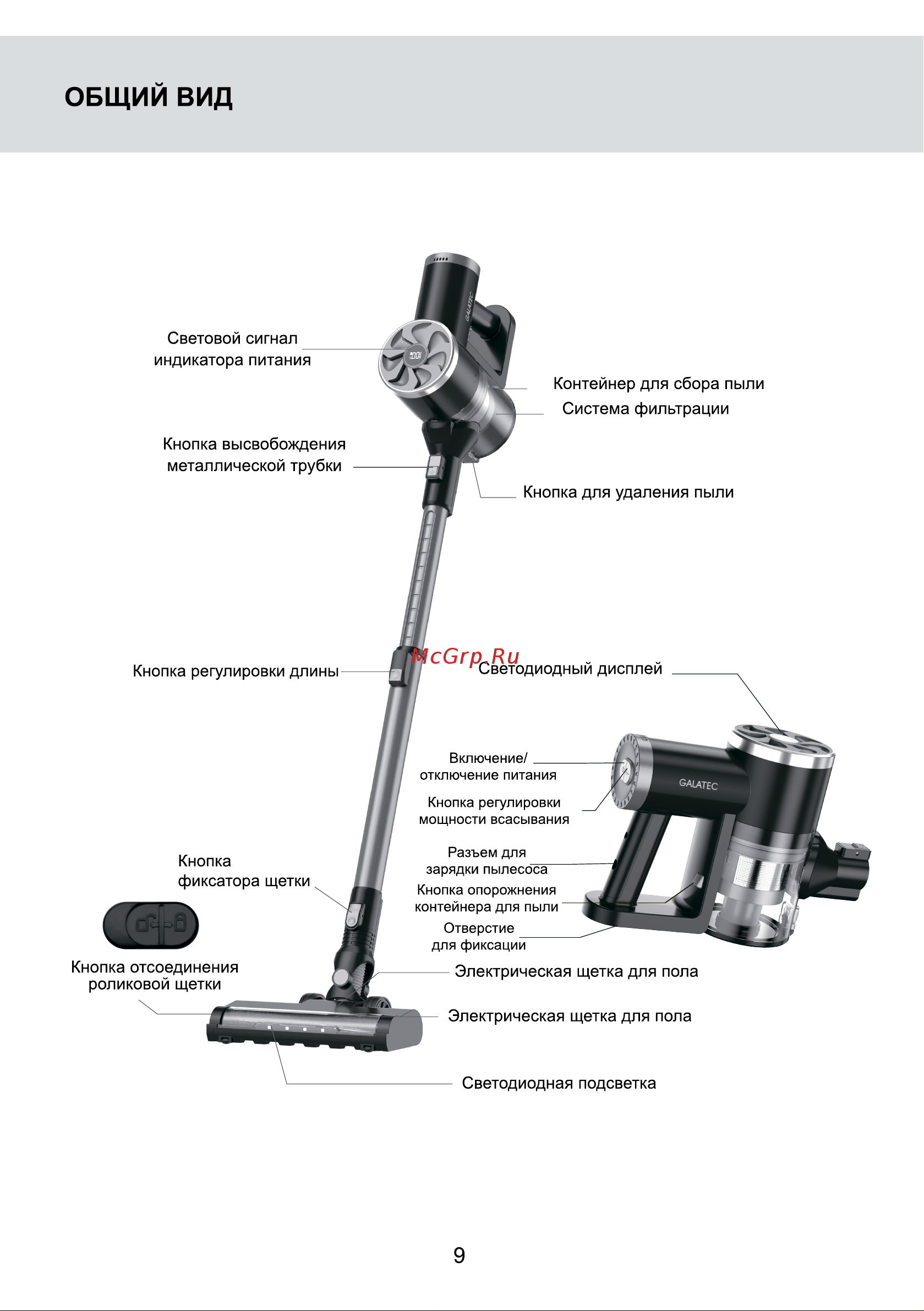 Galatec VC-HB100 Инструкция по эксплуатации онлайн [9/20] 813439