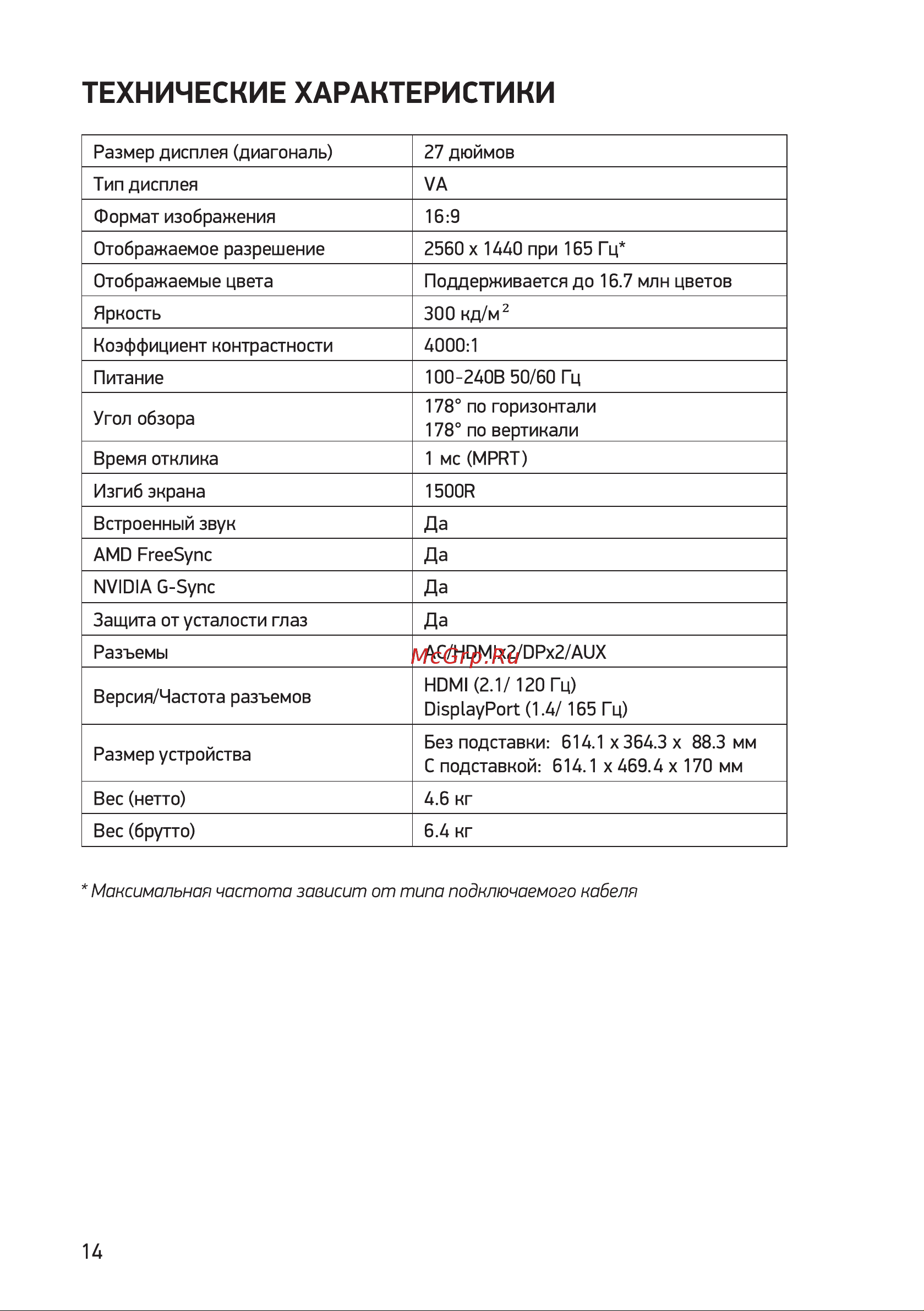 Digma Overdrive 27A510Q Инструкция по эксплуатации онлайн [14/16] 813499