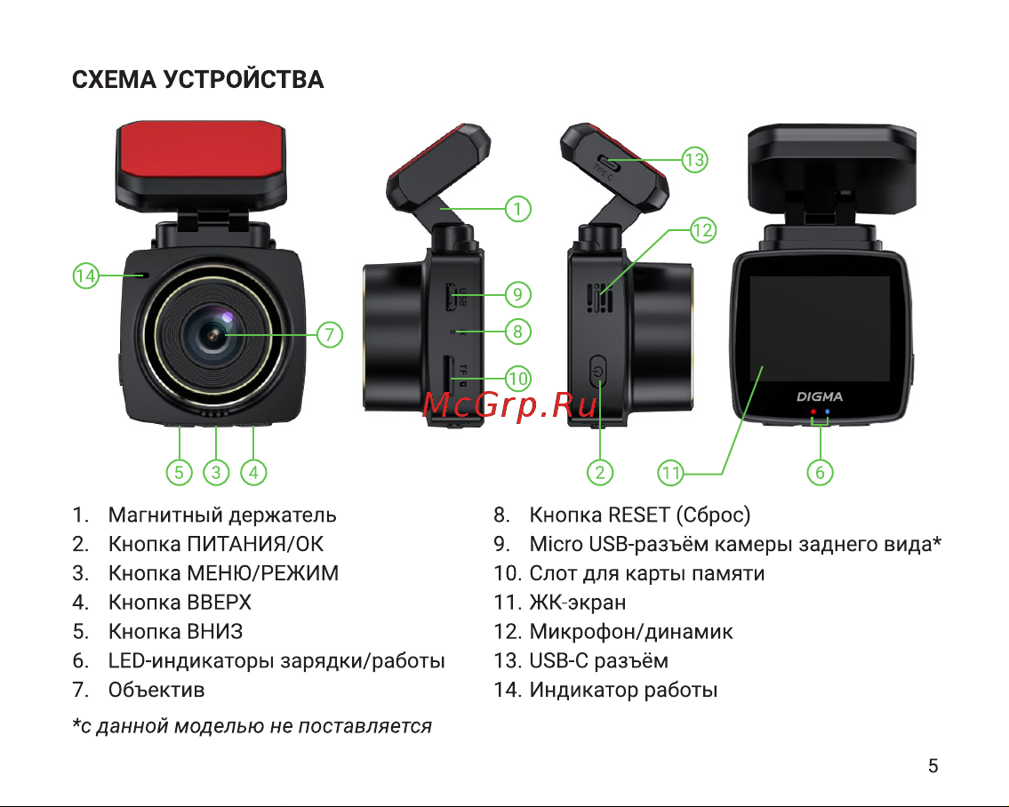 Digma FreeDrive 203W Инструкция по эксплуатации онлайн [5/12] 813588