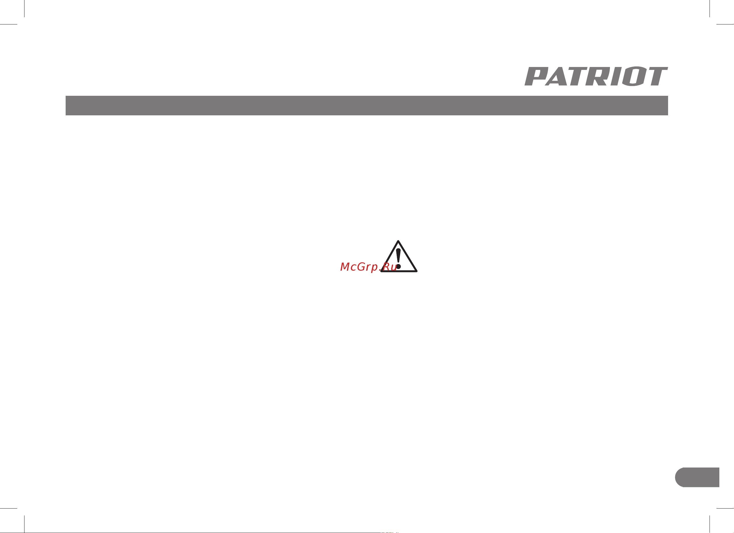 Patriot GG 101 100303101 Инструкция к товару онлайн [7/20] 813803