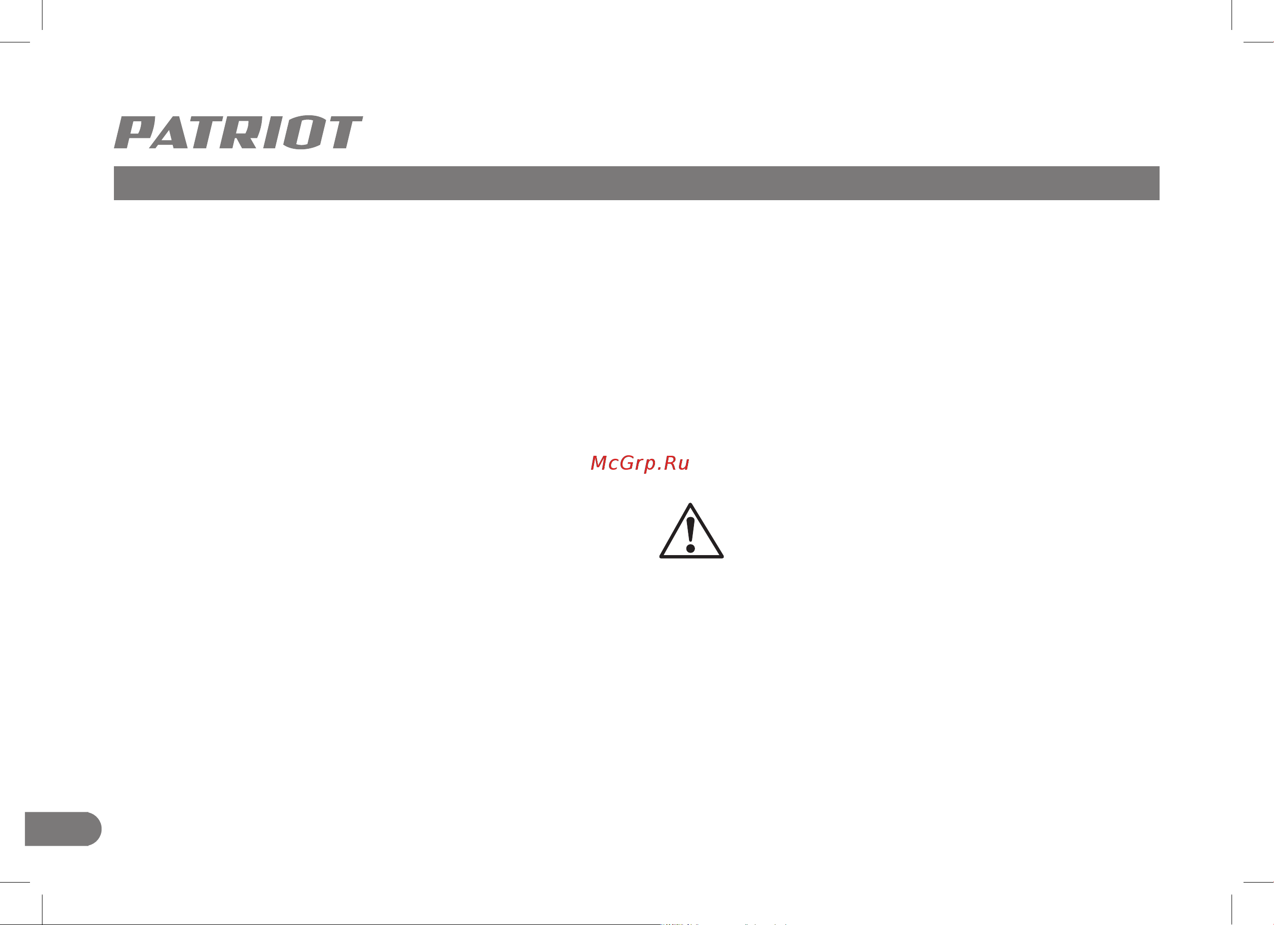 Patriot GG 101 100303101 Инструкция к товару онлайн [8/20] 813803