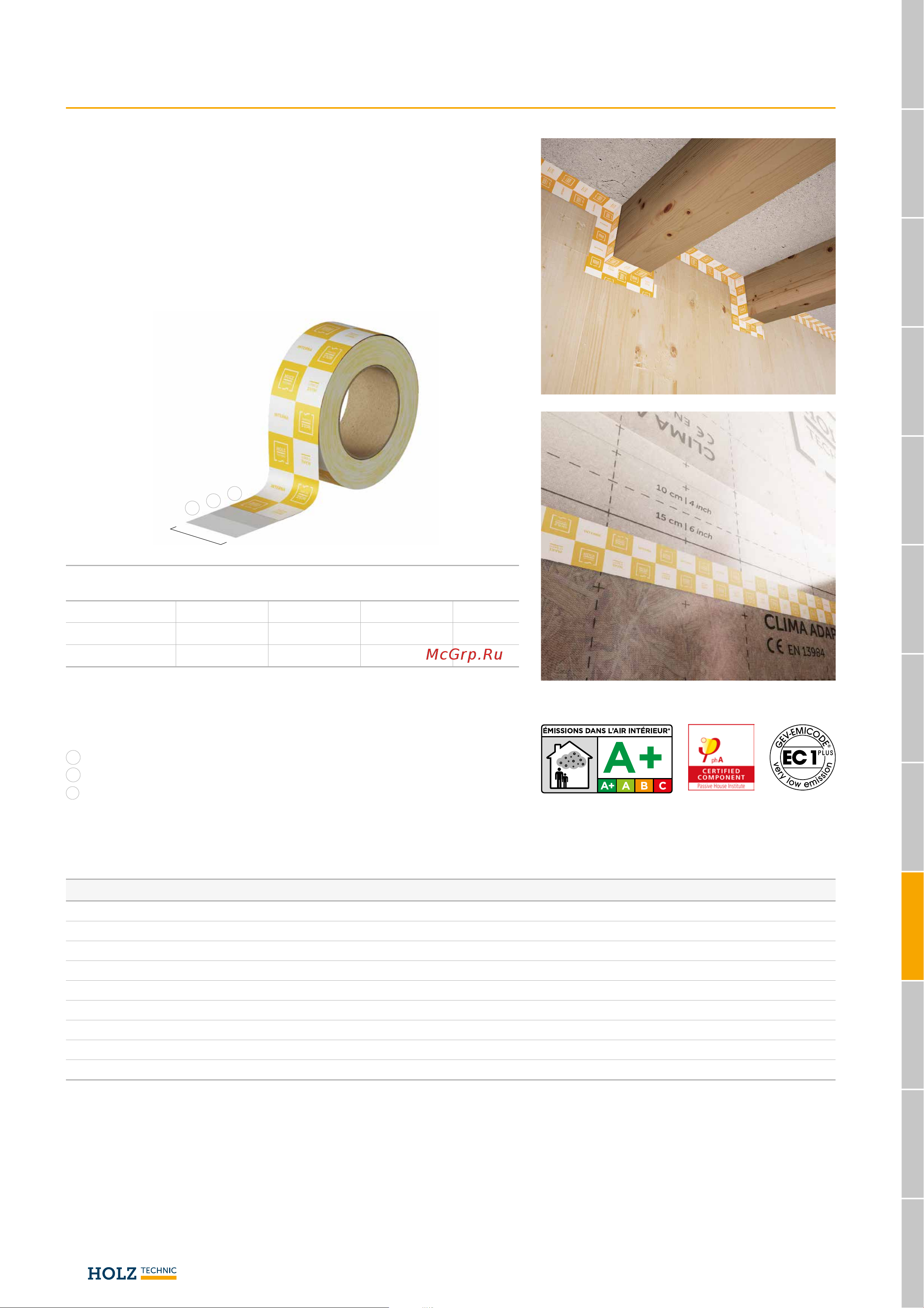 HOLZTECHNIC 60 мм, 25 м INTERNA60 Технические данные онлайн