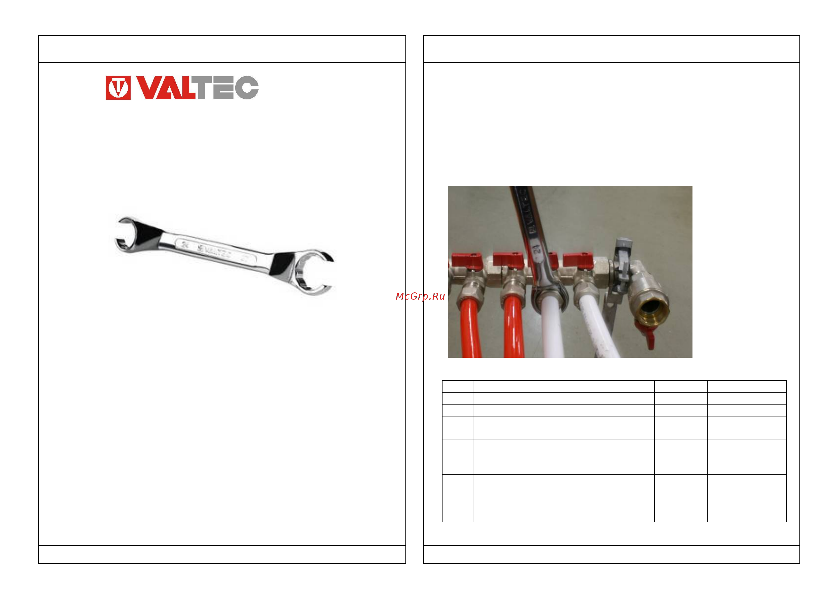 Valtec 24/27 VT.AC670.0.2427 Паспорт: Ключ для монтажа соединителей стандартов «евроконус» и «конус» онлайн