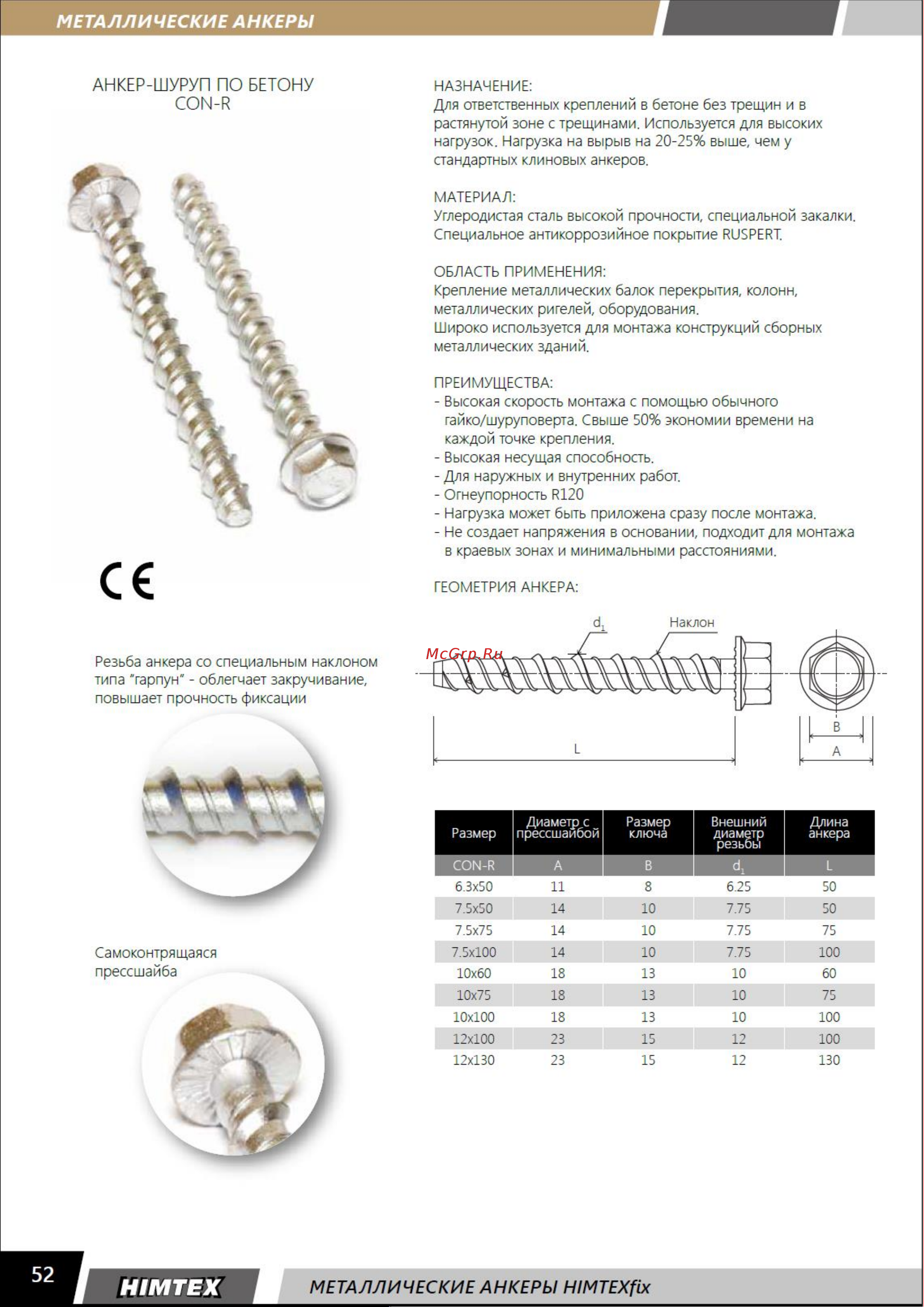 HIMTEX fix 10x60, 100 шт. 100060CR Технические характеристики онлайн