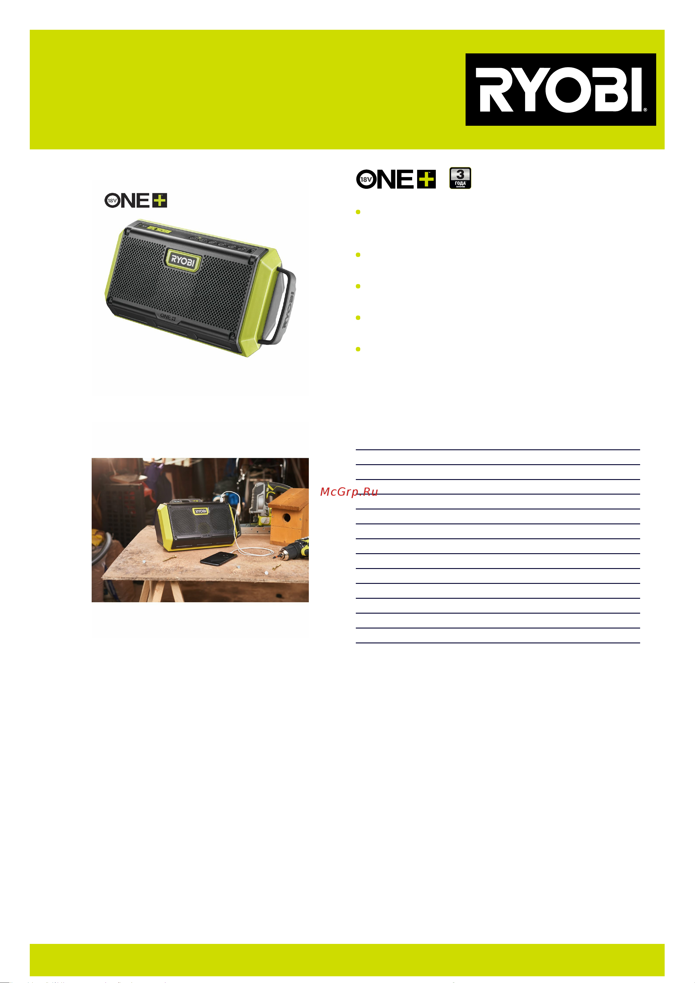 Ryobi ONE+ RBT18-0 5133004999 Инструкция к товару онлайн