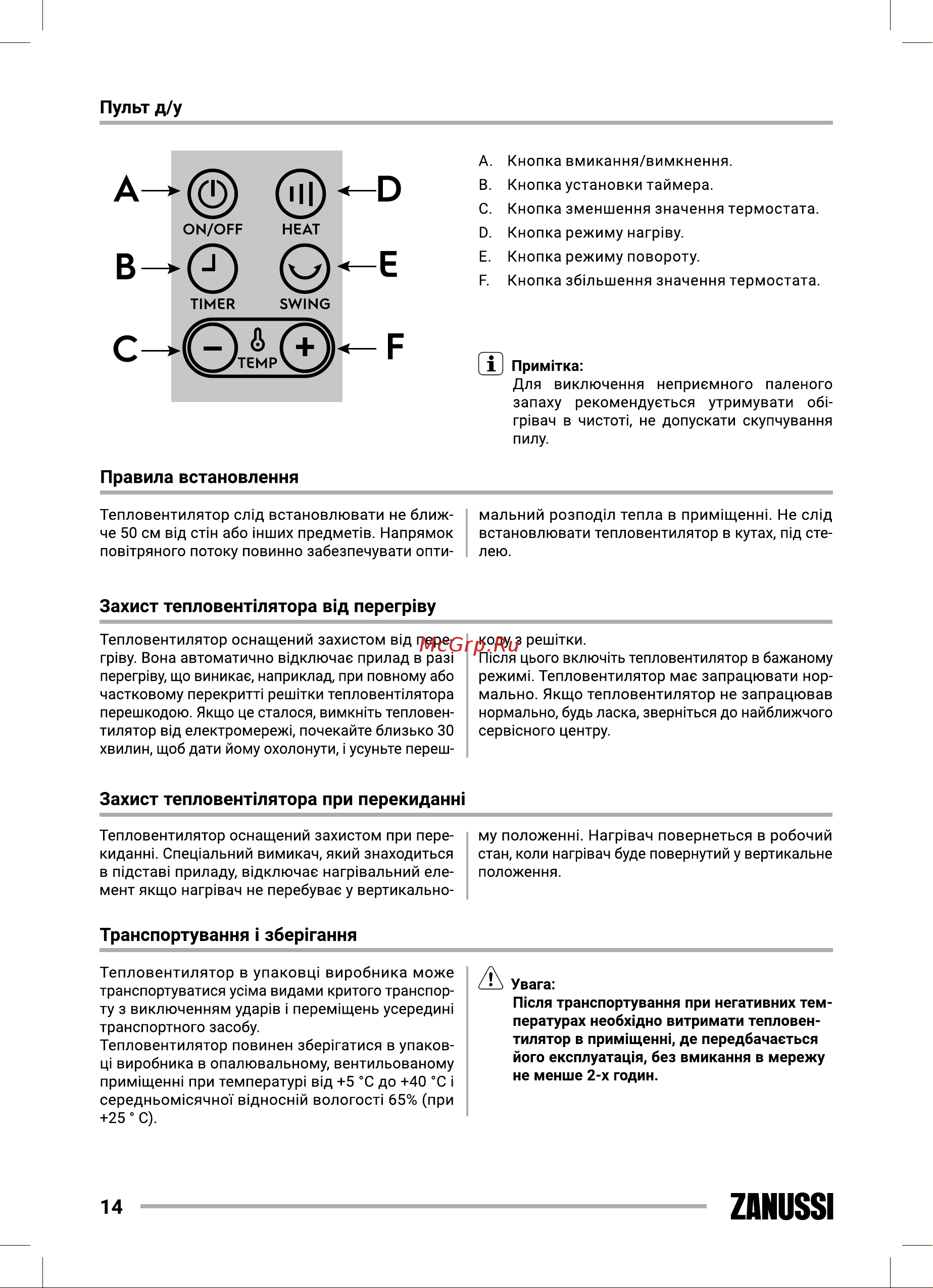 Zanussi ZFH/T-600 НС-1343035 Инструкция к Zanussi ZFH/T-600 НС-1343035 онлайн [14/24] 814565