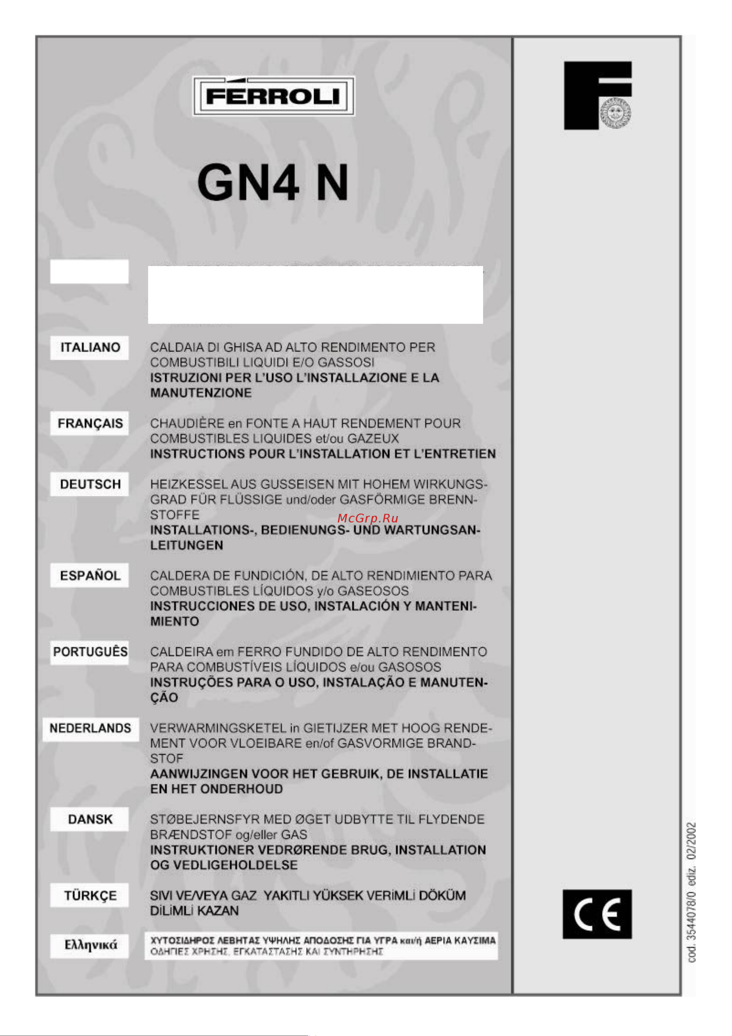 Ferroli GN 4 N 10 Инструкция к Ferroli GN 4 N 10 онлайн [2/8] 814706
