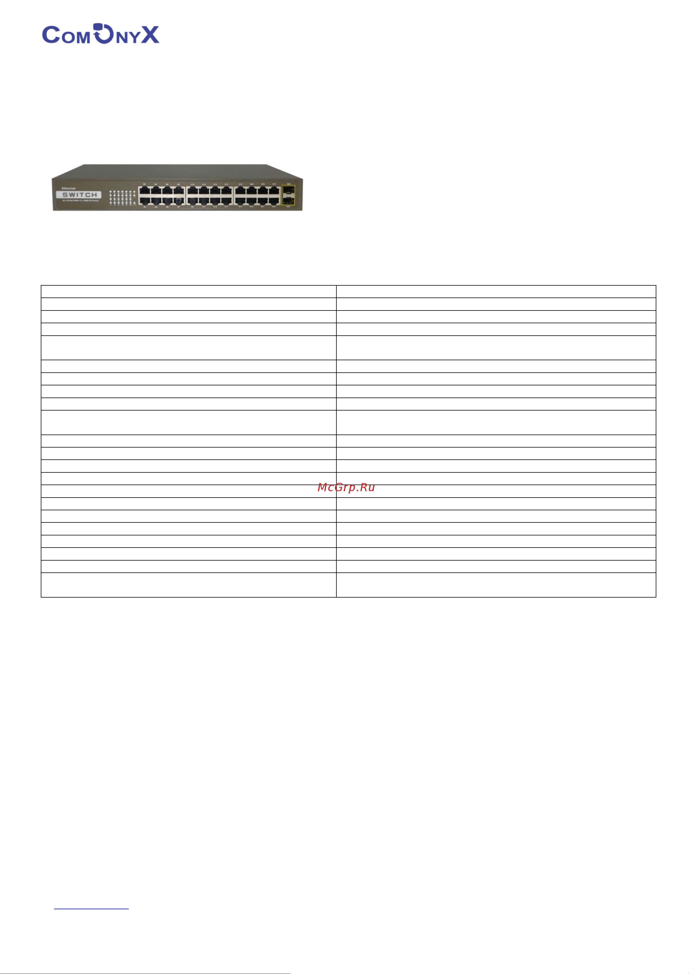 ComOnyX гигабитный 24-х портовый, 24 rj45 + 2 sfp, co-sw24gfv2, 200-035 Инструкция к товару онлайн