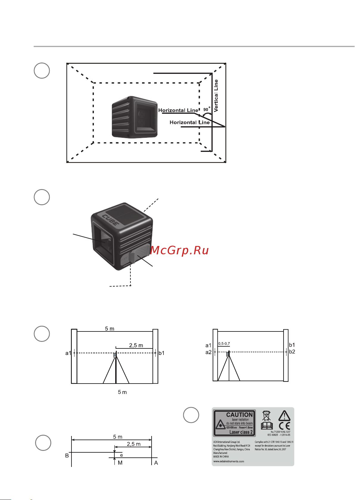 Ada : лазерный уровень Cube Basic Edition + дальномер Cosmo MINI + очки VISOR RED Laser Glasses А00550 PDF-инструкция онлайн [2/36] 814950