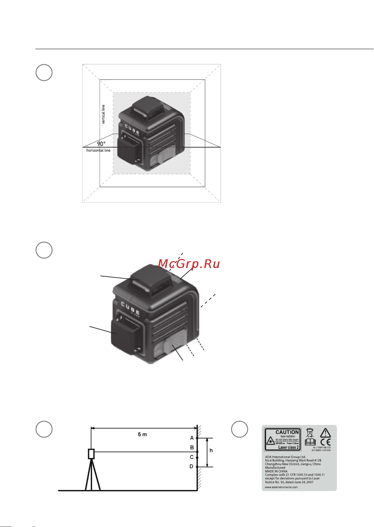 Ada лазерный уровень cube 2-360 basic edition + лазерный дальномер cosmo 70 А00701 PDF-инструкция онлайн [2/36] 814957