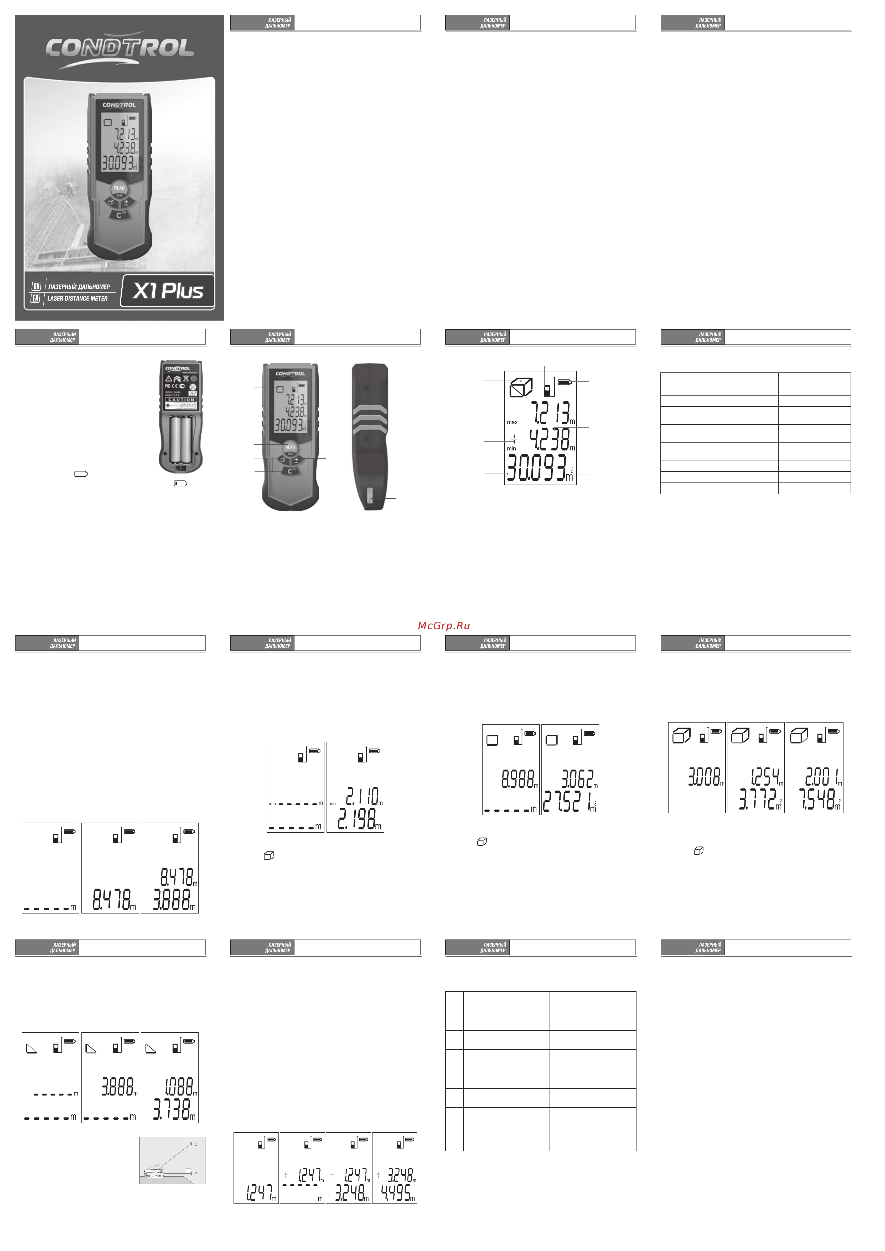 Condtrol X-Kit NEW EFX + X1 Plus 1-2-082 Инструкция к дальномеру онлайн