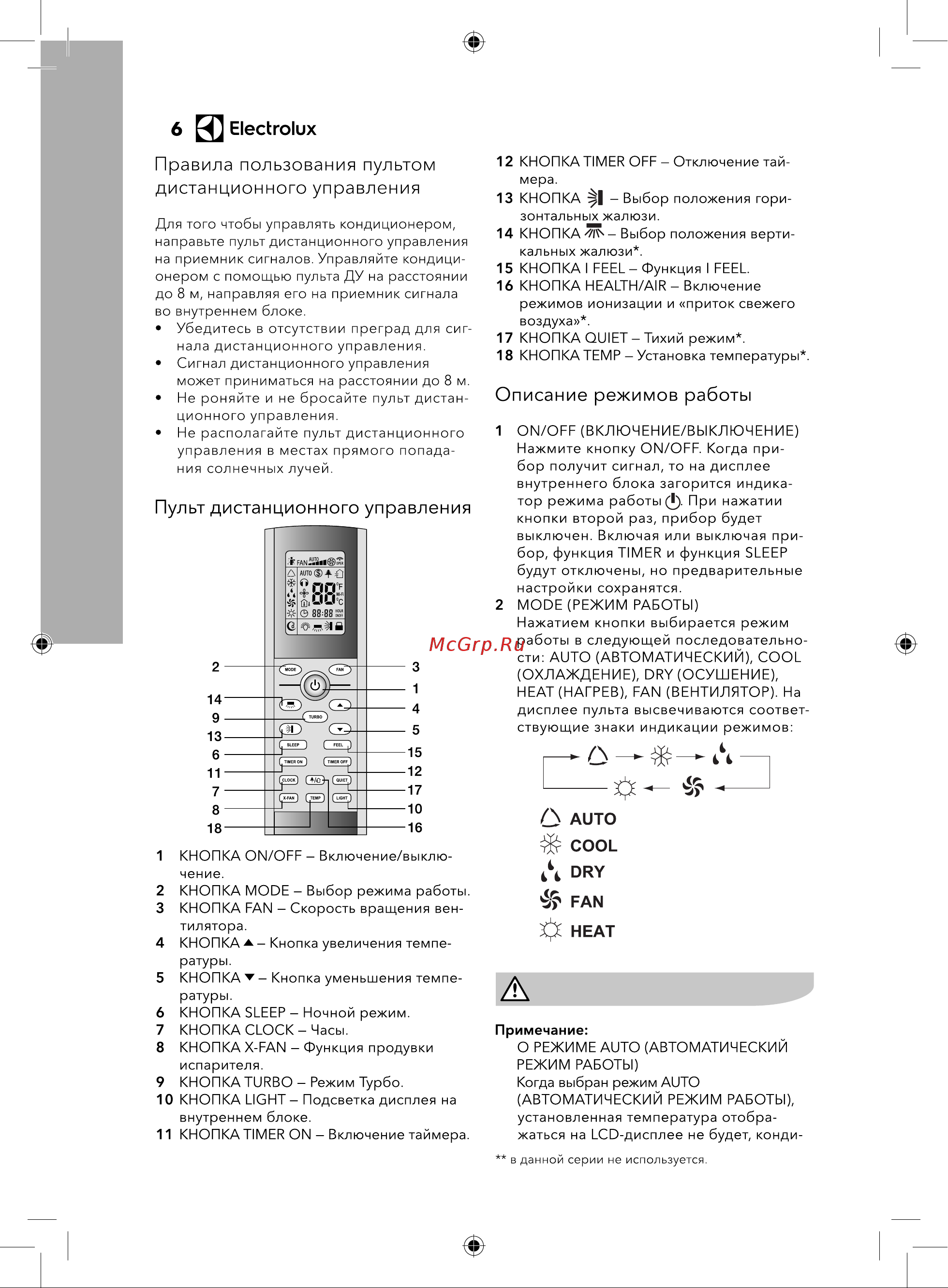 Electrolux EACC-24H/UP3-DC/N8 НС-1235834 Инструкция к Electrolux EACC-12H/UP3-DC/N8 НС-1235832 онлайн [6/40] 815257