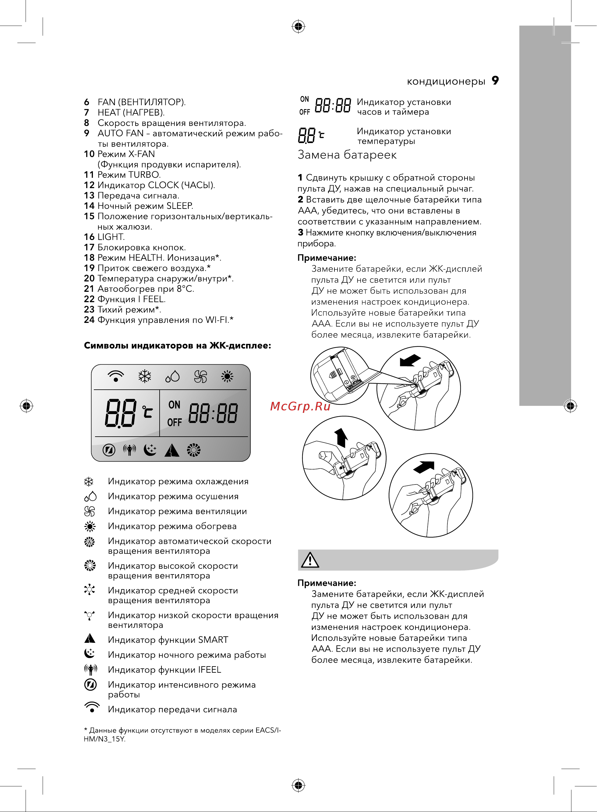 Electrolux EACC-24H/UP3-DC/N8 НС-1235834 Инструкция к Electrolux EACC-12H/UP3-DC/N8 НС-1235832 онлайн [9/40] 815257