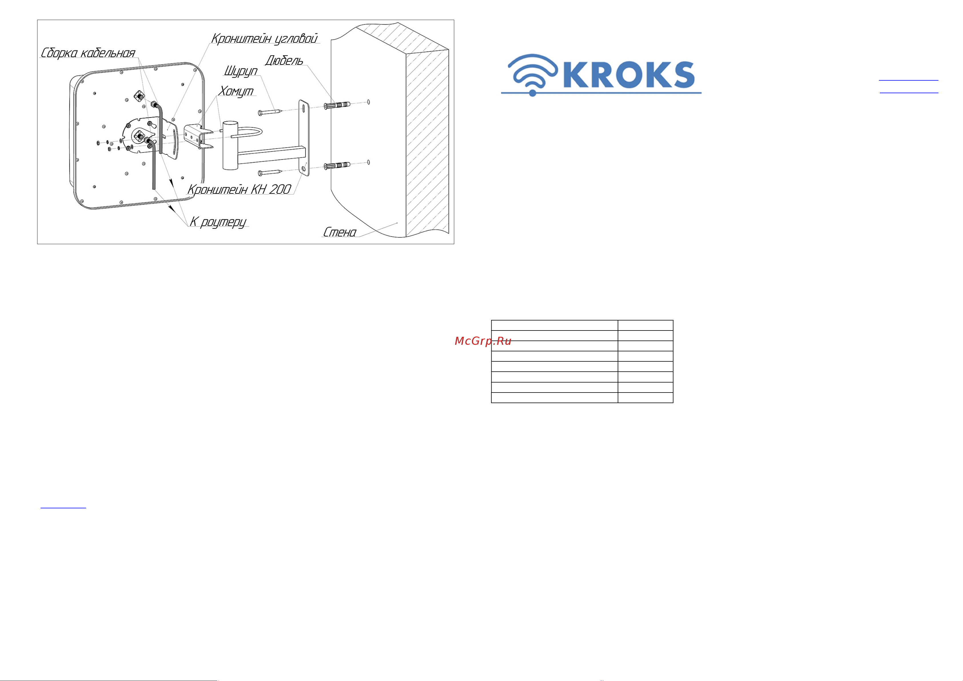 Kroks KSS15-3G/4G-MR cat4 AllBands, усилитель интернет сигнала, антенна MIMO+роутер, на дачу 2284 Паспорт. Комплект KSS15-3G-4G-MR-AllBands онлайн [2/2] 815323