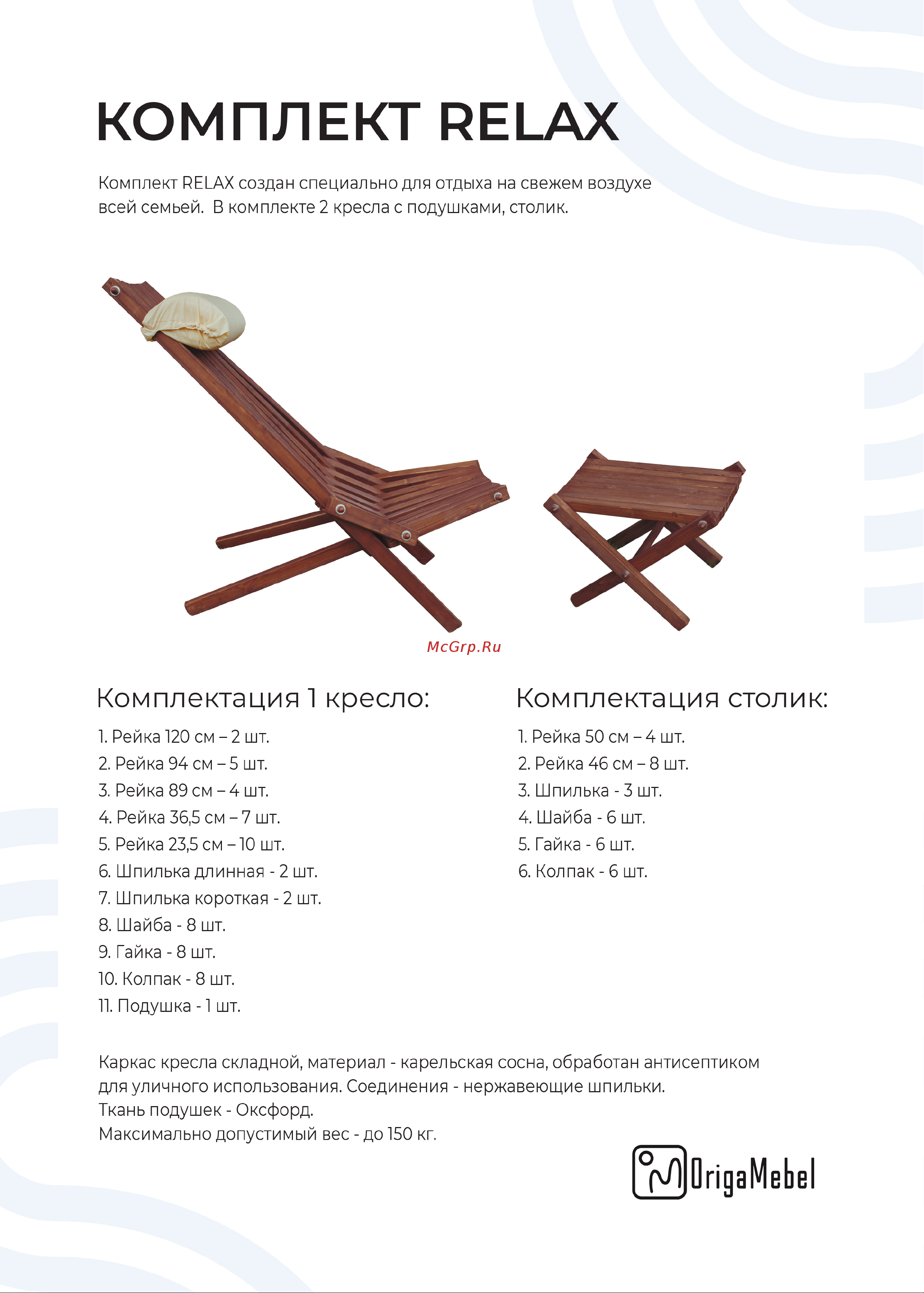 Origamebel.ru Релакс эбен/бежевый 434-2 Комплектация и инструкция по сборке Комплект Relax 2+1 онлайн