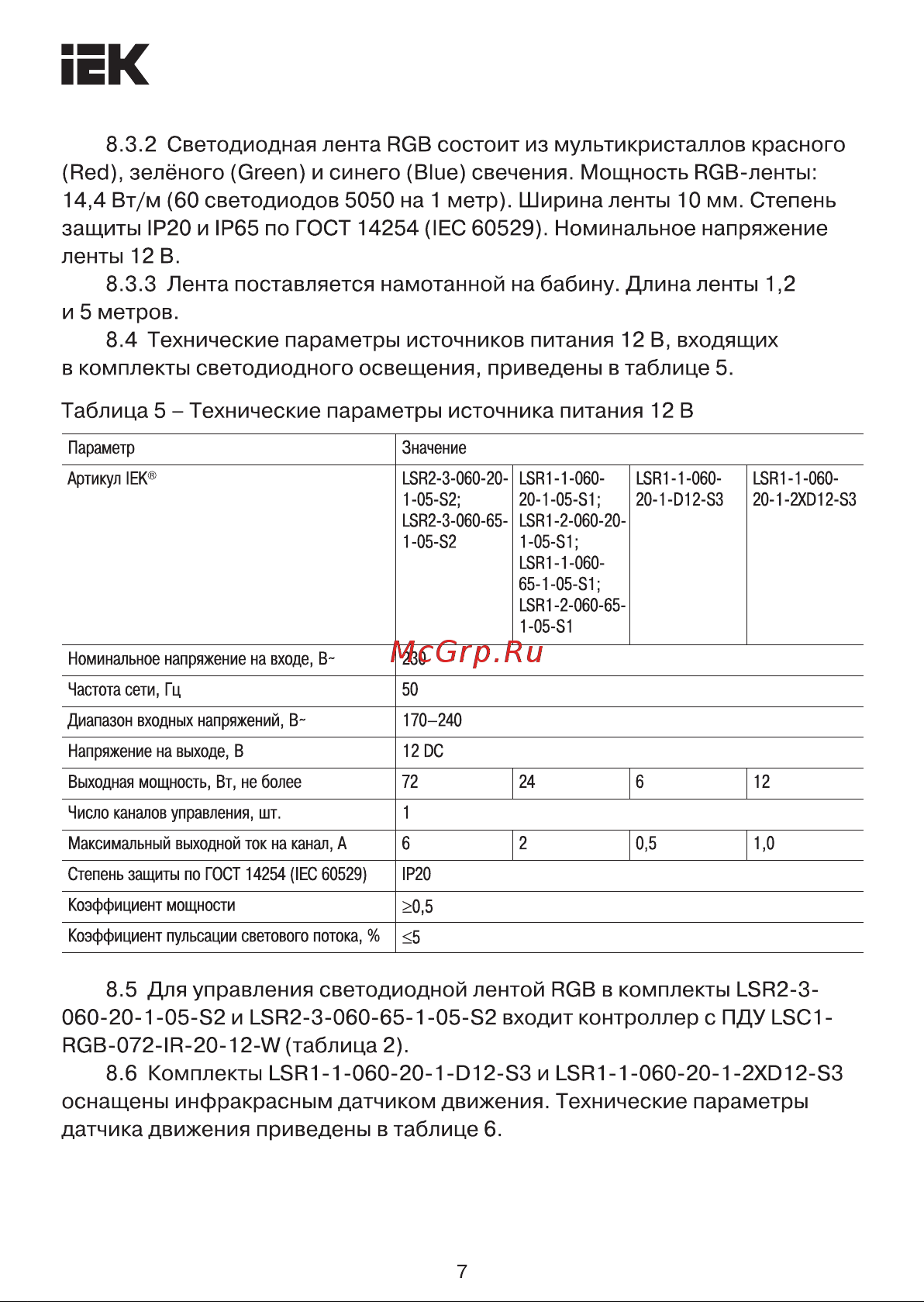 Iek (лента led 1,2м lsr-2835ww60-4,8-ip20-12в + драйвер + датчик движения) LSR1-1-060-20-1-D12-S3 Инструкция к товару онлайн [7/21] 815555