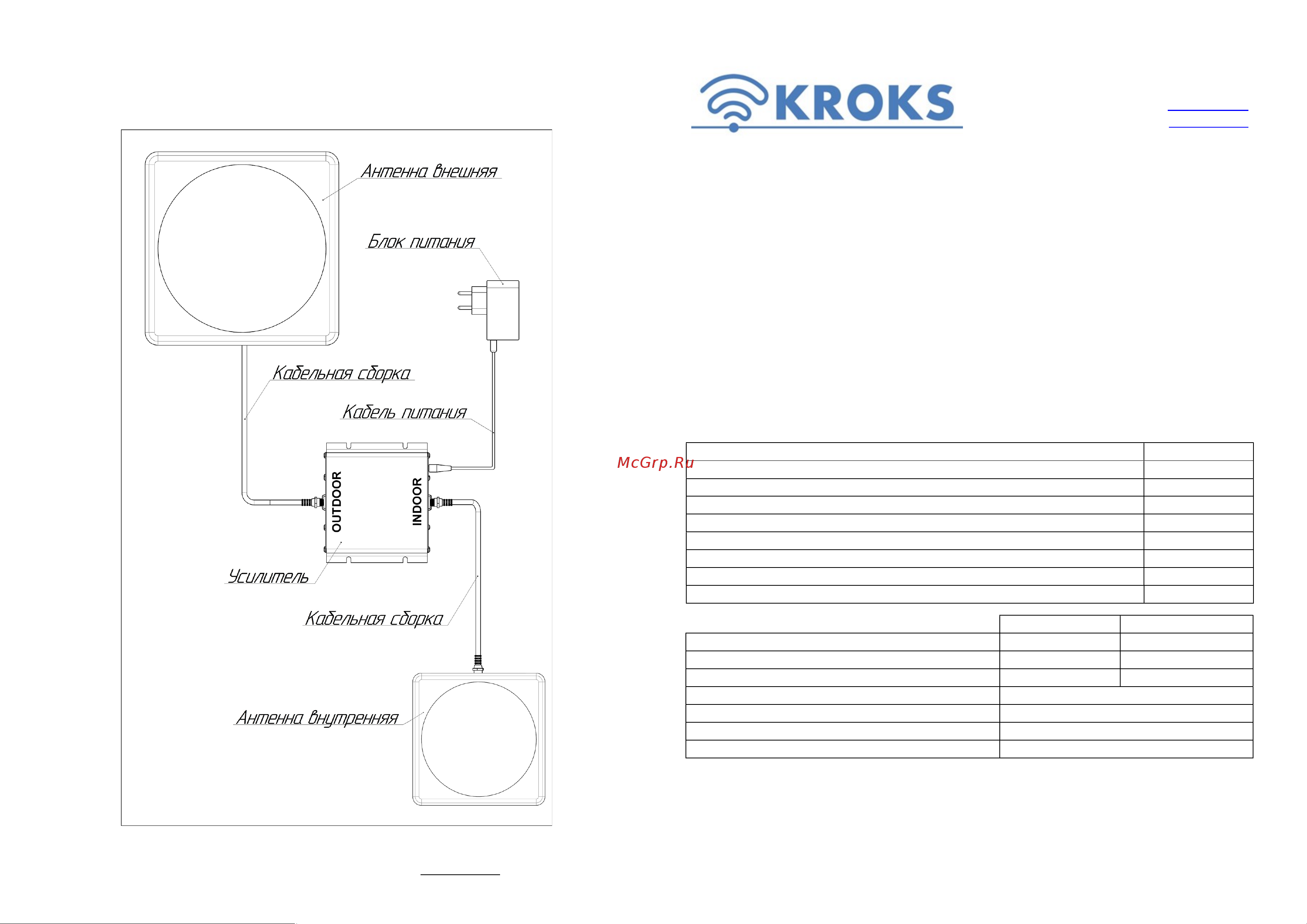 Kroks LTE1800/GSM1800/3G KRD-1800/2100 для дачи, антенны внешняя 15дБ+внутренняя 10дБ 1001 Паспорт онлайн