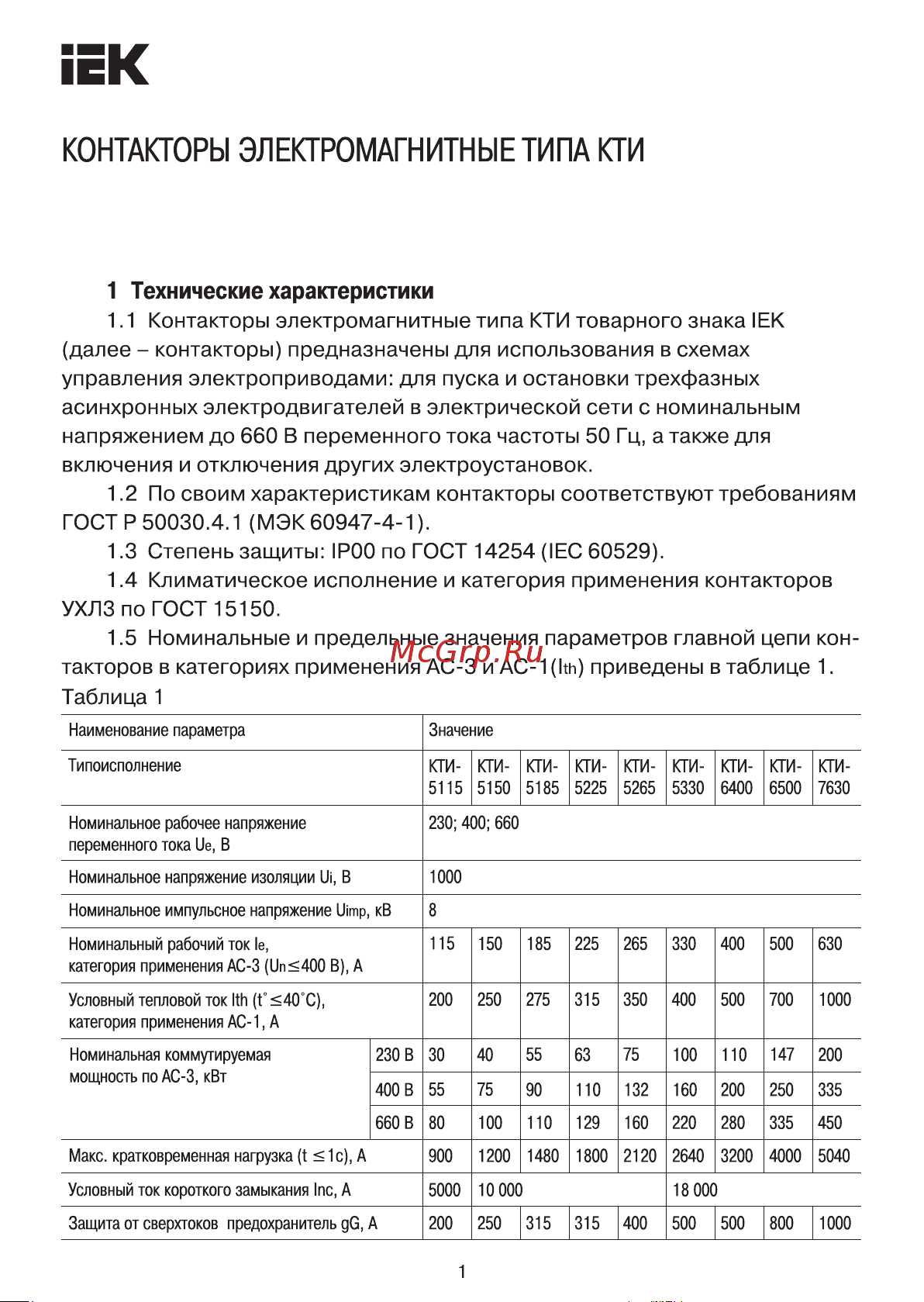 Iek КТИ-6400, 400А, 230В/АСЗ KKT60-400-230-10 Инструкция к товару онлайн
