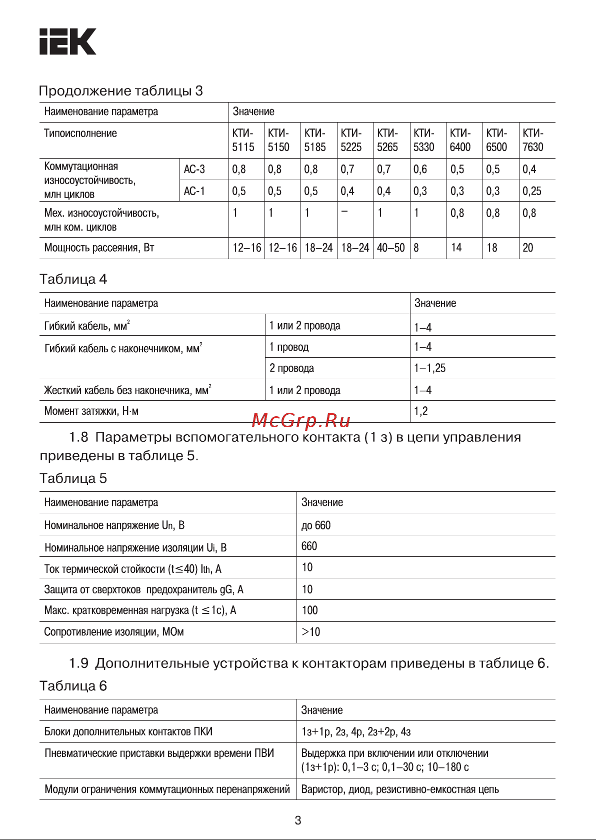 Iek КТИ-6400, 400А, 230В/АСЗ KKT60-400-230-10 Инструкция к товару онлайн [3/7] 816376