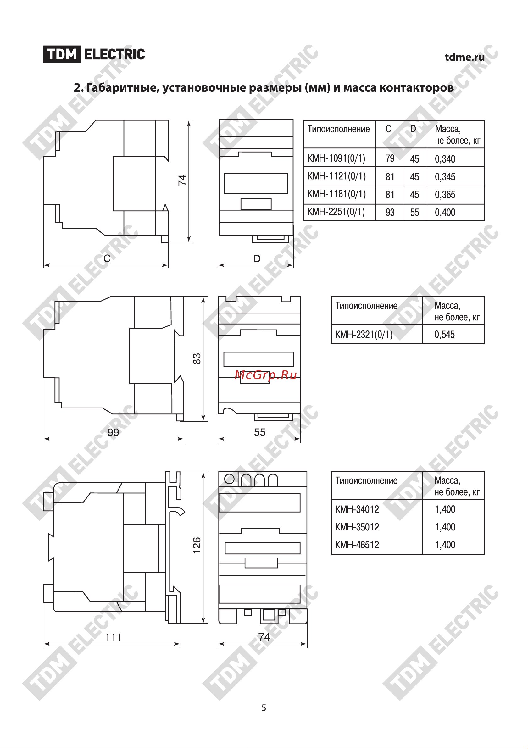 Тдм КМН-48012 80А 230В/АС3 1НО1НЗ SQ0708-0028 Паспорт онлайн [5/8] 816401