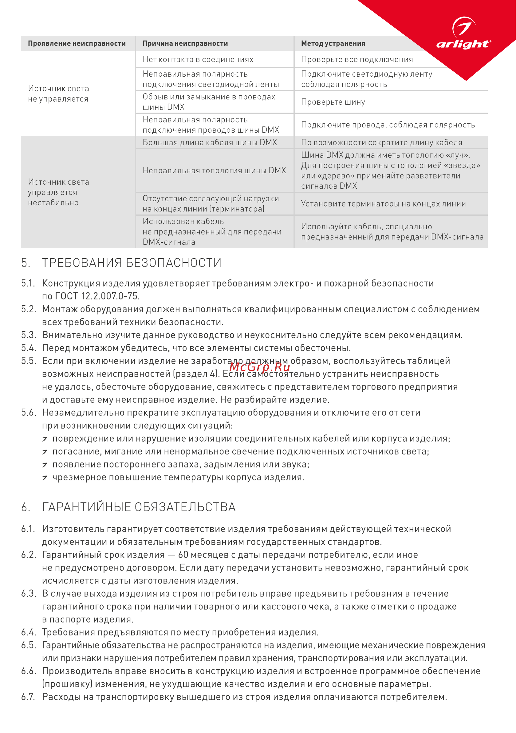 Arlight SMART-K37-DMX 0 28410 Паспорт онлайн [3/4] 816766